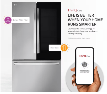 LG Electronics 36" 27 cu. ft. Smart InstaView Counter-Depth Max French Door Refrigerator in Stainless Steel LRFGC2706S / LRFGC2706S