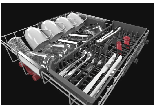 KitchenAid KDTM604KPS Dishwasher, 24 inch Exterior Width, 44 dB Decibel Level, Fully Integrated, Stainless Steel (Interior), 5 Wash Cycles, 16 Capacity (Place Settings), Stainless Steel colour Fan-Enabled ProDry System,r Wash System, FreeFlex Third Rack