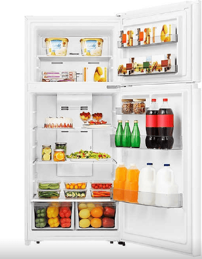 Hisense RT18A2FWD Top Mount Refrigerator, 30" Width, ENERGY STAR Certified, 18.0 cu. ft. Capacity, White colour