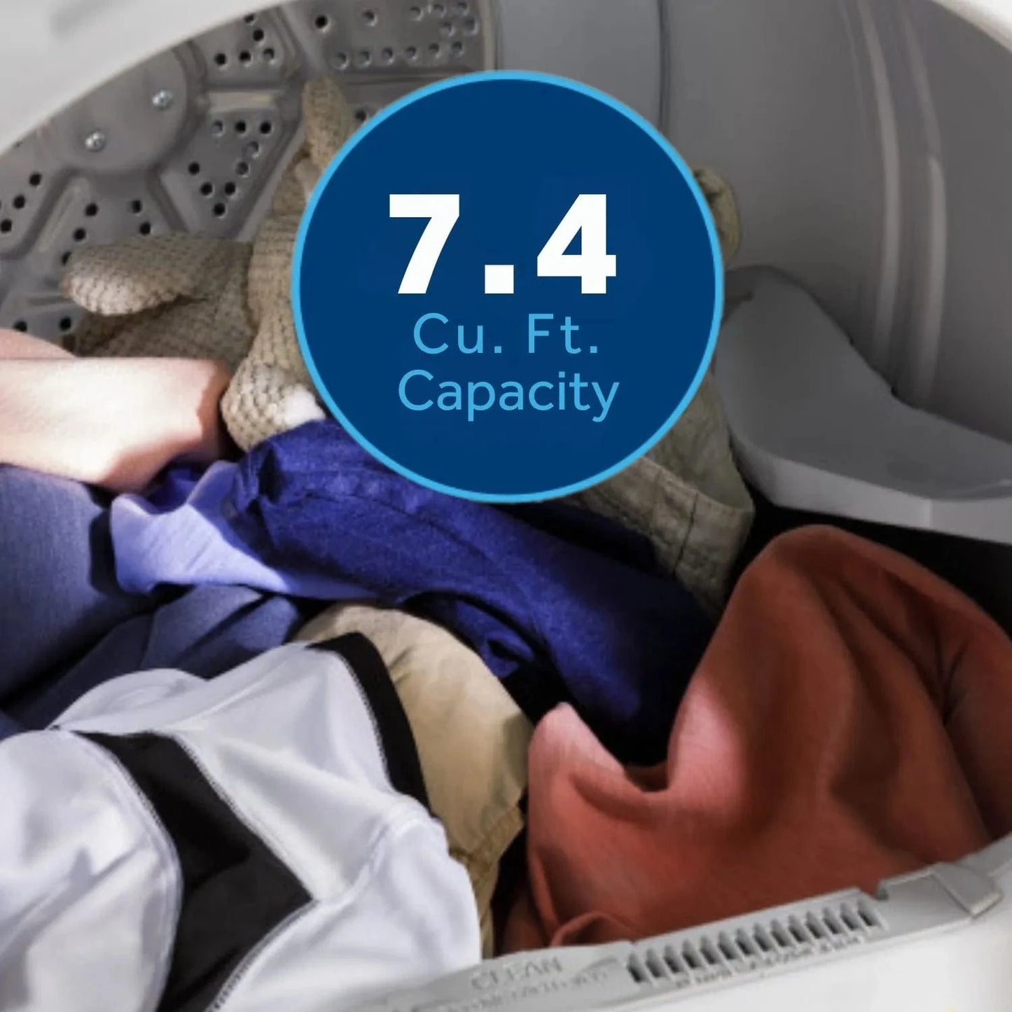 GE GTD49EBMRWS Electric Dryer, 7.2 cu. ft. Dryer Capacity, 4 Temperature Settings, Steel Drum, White color