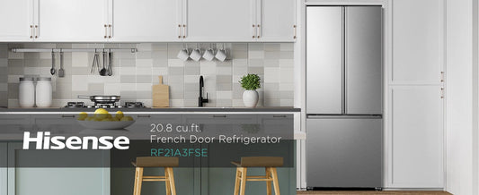 Hisense 30-in 20.8 cu.ft. Full-Depth French Door Refrigerator SUPPORT PureFlat Collection Model: RF21A3FSE
