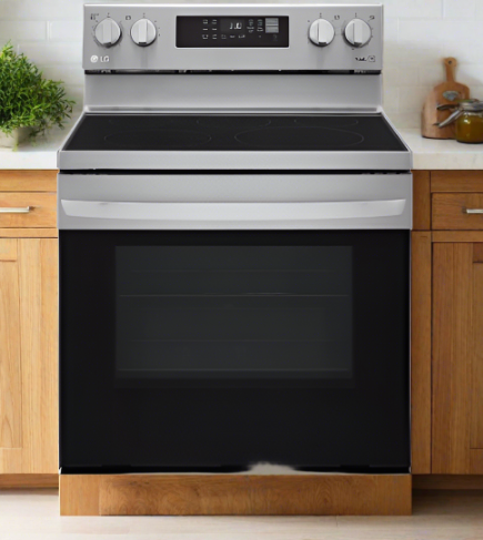 LG LREL6323S Range, 30" Exterior Width, Electric Range, Self Clean, Glass Burners (Electric), Convection, 5 Burners, 6.3 cu. ft. Capacity, Storage Drawer, Air Fry, 1 Ovens, Wifi Enabled, 3200W, Rear Controls, Stainless Steel colour. Open Box