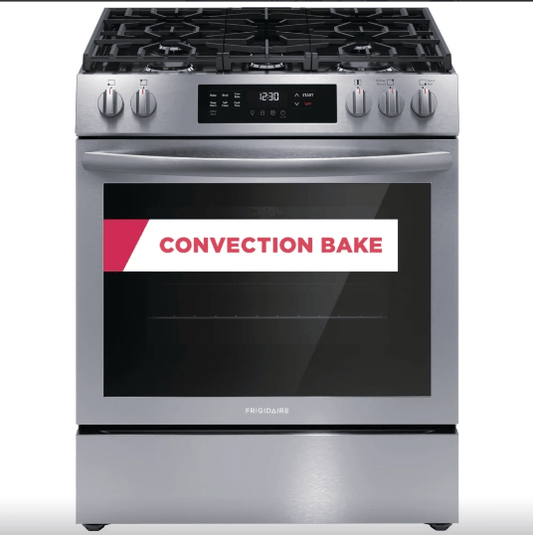 Frigidaire FCFG3083AS/FCFG308ASA Range, Gas, 30" Width, Self Clean, Convection, 5 Burners, 5.1 cu. ft. Capacity, Storage Drawer, Stainless Steel
