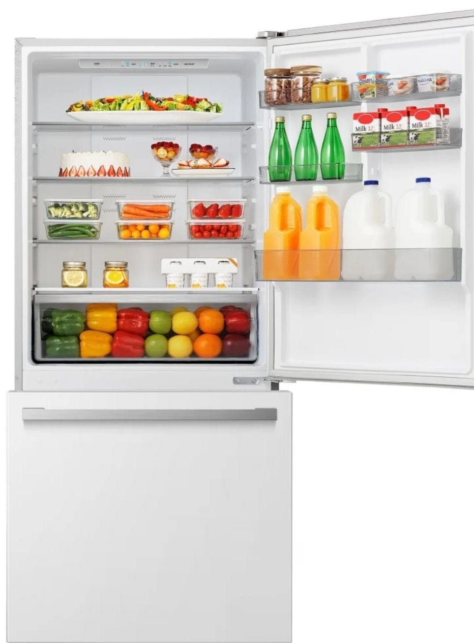 Hisense RB17A2CWE Counter Depth Refrigerator, 31" Width, ENERGY STAR Certified, Counter Depth, 17.0 cu. ft. Capacity, LED Lighting, White colour PureFlat Design
