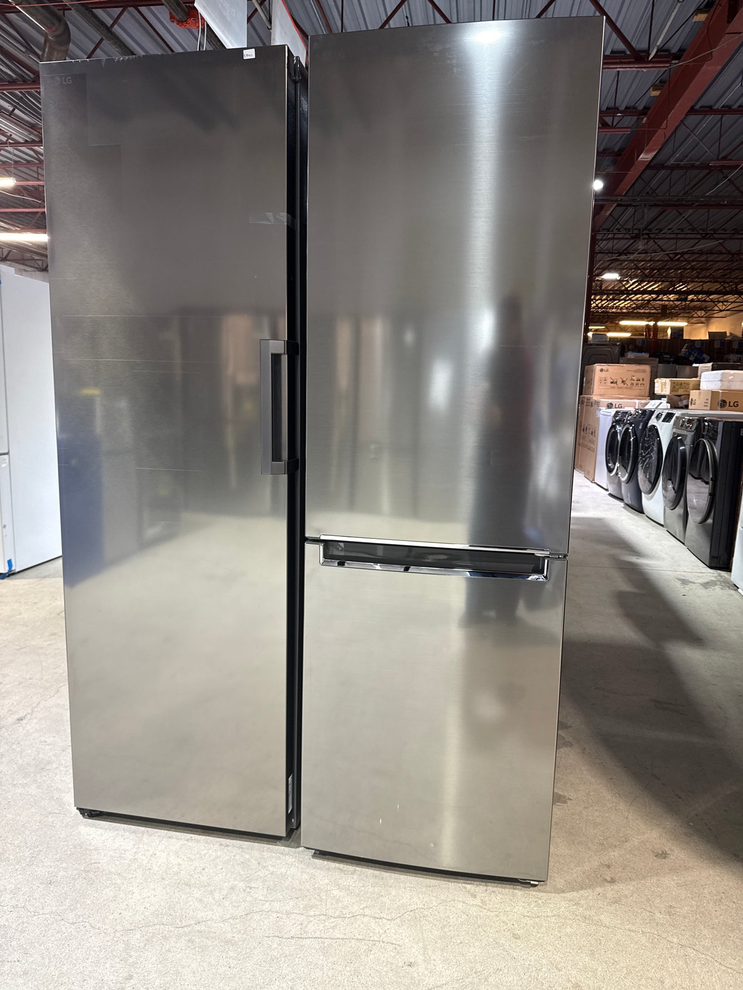 LG LBNC12231V Bottom Freezer Refrigerator, 24 inch Width, ENERGY STAR Certified, Counter Depth, 11.9 cu. ft. Capacity, Platinum Silver (Stainless Steel) color Door Cooling+