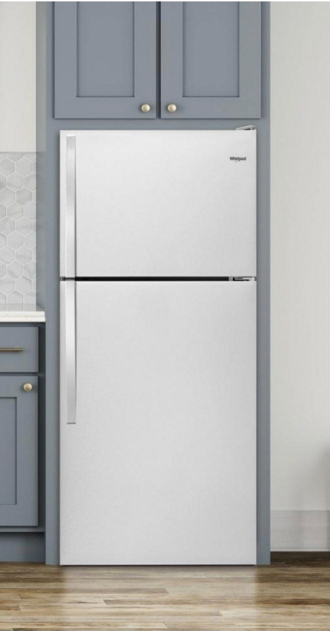 Whirlpool WRT134TFDW Top Mount Refrigerator, 28" Width, 14.6 cu. ft. Capacity, Optional Ice Maker (Special Order), Interior Light (Refrigerator), White colour