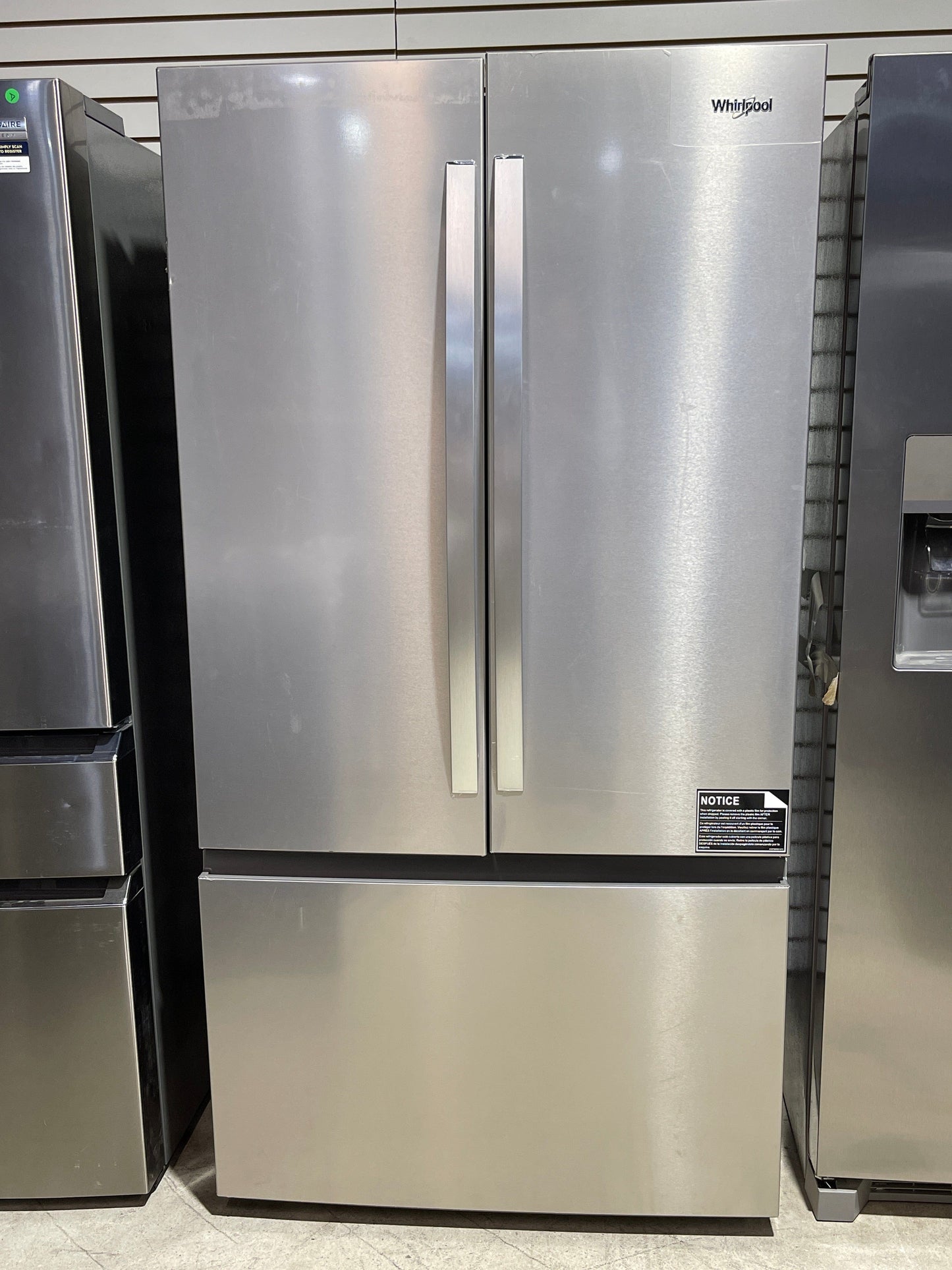 Whirlpool WRFF3336SZ French Door Refrigerator, 36 inch Width, ENERGY STAR Certified, 31 cu. ft. Capacity, Water Dispenser (Interior), Ice Dispenser (Freezer Located), Finger Print Resistant Stainless Steel color