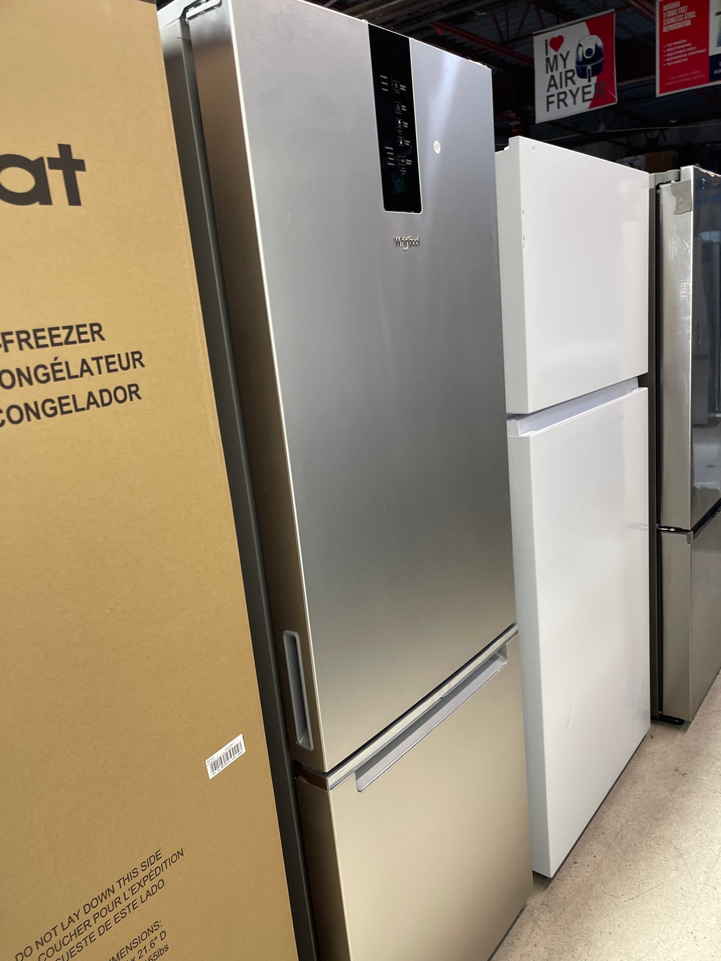 Whirlpool WRB533CZJZ Bottom Freezer Refrigerator, 24 inch Width, ENERGY STAR Certified, Counter Depth, 12.7 cu. ft. Capacity, Stainless Steel colour
