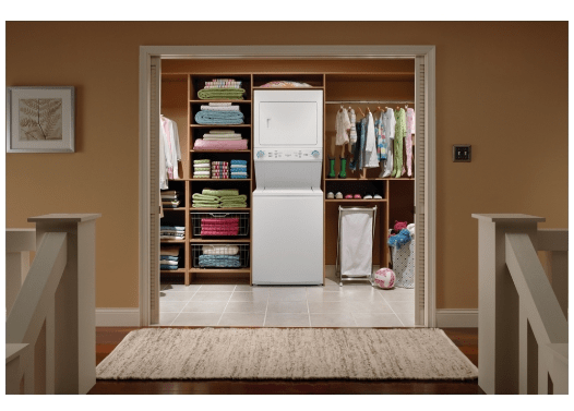 Frigidaire FLCE752CAW Laundry Center, 27" Width, 5.6 Cu. Ft. Capacity (Dryers), Electric, 27" Exterior Width, 10.1 cu. ft. Capacity, White OPEN BOX