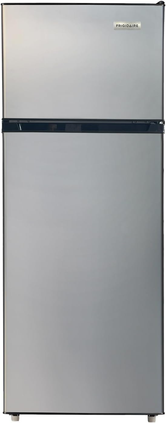 Frigidaire 7.5 cu ft top mount garage ready fridge-21.42"D x 21.34"W x 56.34"H (Quicksilver)