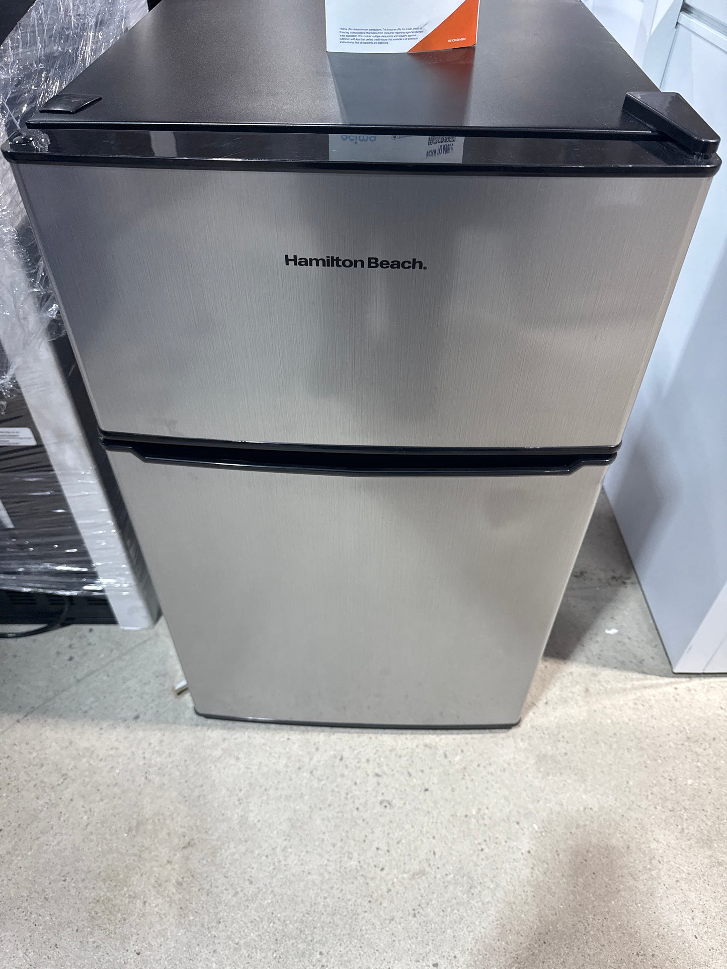 Hamilton Beach 3.1 cu.ft. Two-Door Compact Refrigerator with True Top Freezer, Stainless Steel