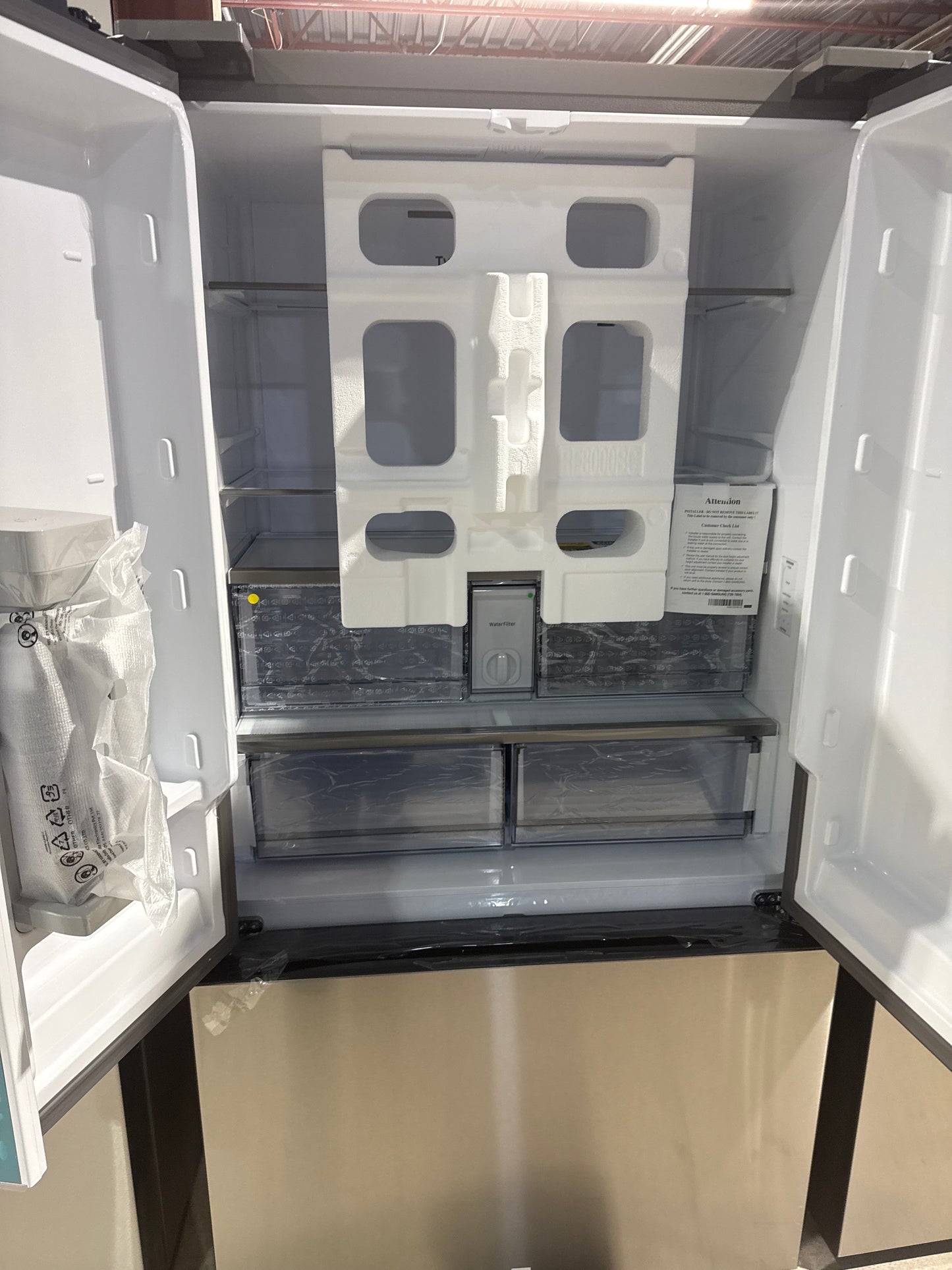 Samsung Bespoke RF24BB6200QLAA Bottom Freezer Counter Depth French Door Refrigerator, 36 inch Width, ENERGY STAR Certified, 23.9 cu. ft. Capacity, Counter Depth, Water Dispenser, Ice Dispenser , Stainless Steel colour Twin Cooling PlusTM, Dual Ice Maker