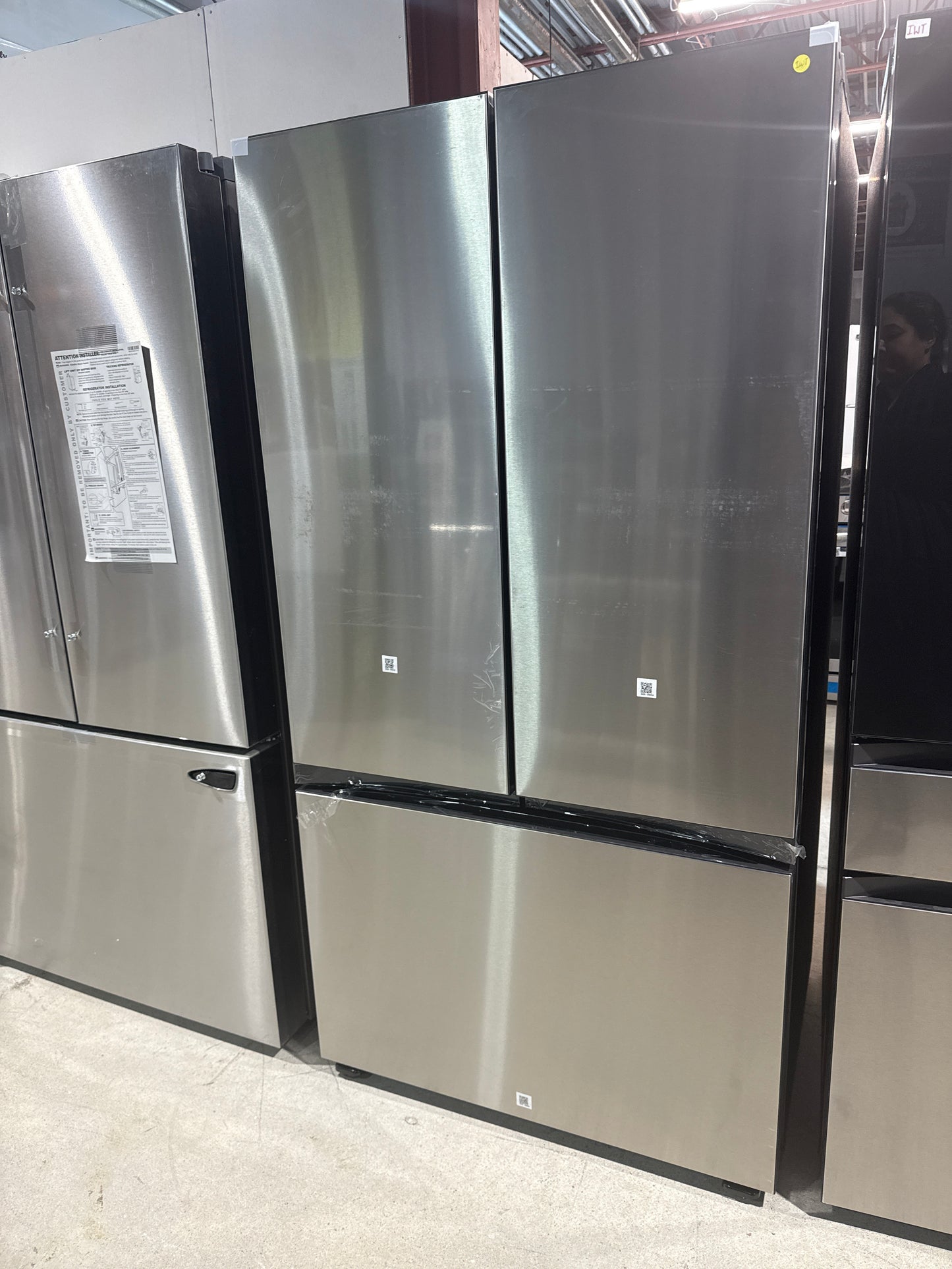 Samsung Bespoke RF24BB6200QLAA Bottom Freezer Counter Depth French Door Refrigerator, 36 inch Width, ENERGY STAR Certified, 23.9 cu. ft. Capacity, Counter Depth, Water Dispenser, Ice Dispenser , Stainless Steel colour Twin Cooling PlusTM, Dual Ice Maker
