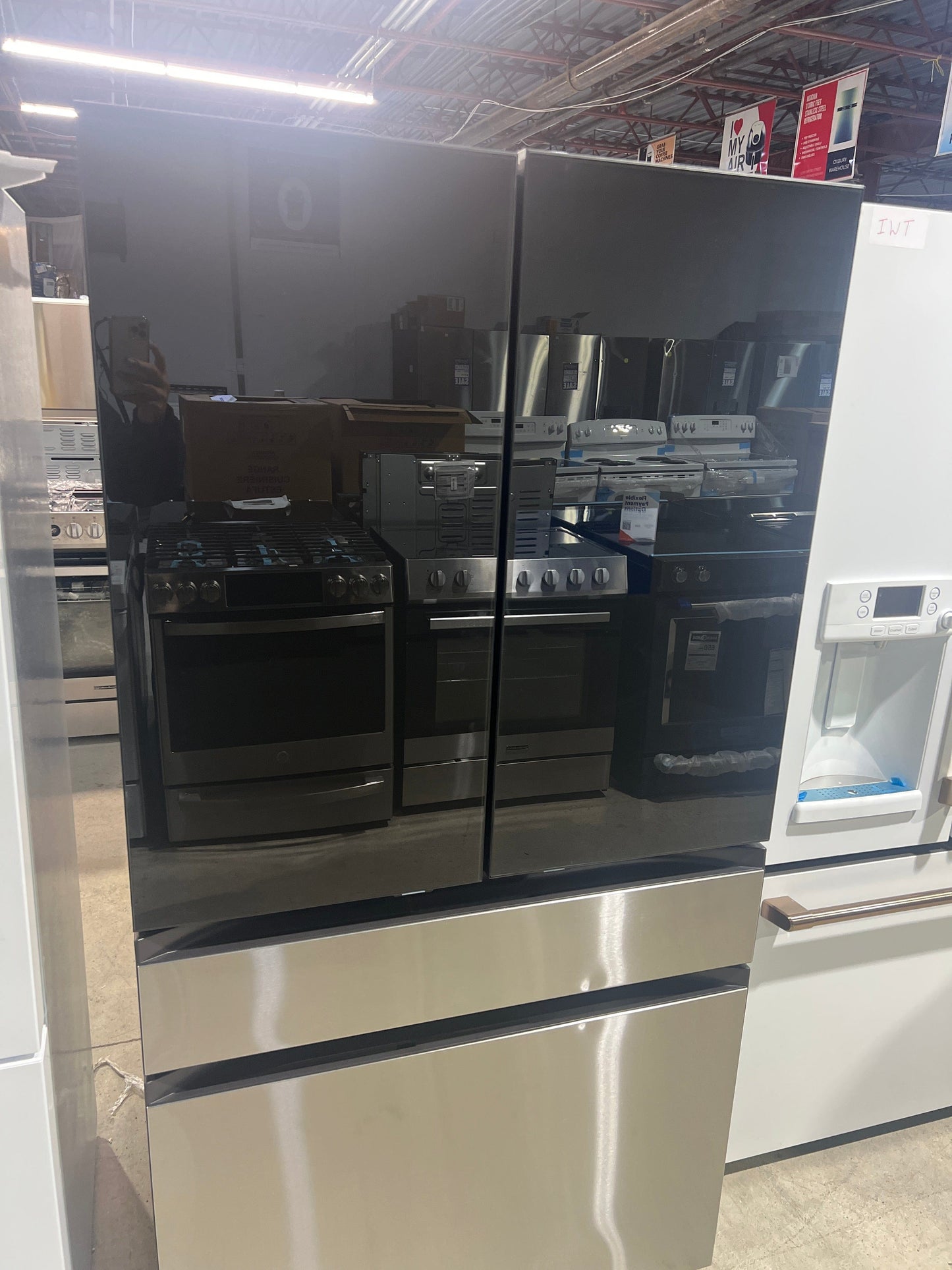 Samsung Bespoke RF90F23BECRAA Counter Depth, 36 inch Width, ENERGY STAR Certified, 23 cu. ft. Capacity, Counter Depth, Custom Panel Ready, Water Dispenser (Interior), Ice Dispenser (Freezer Located) Open Box 1 Year Warranty