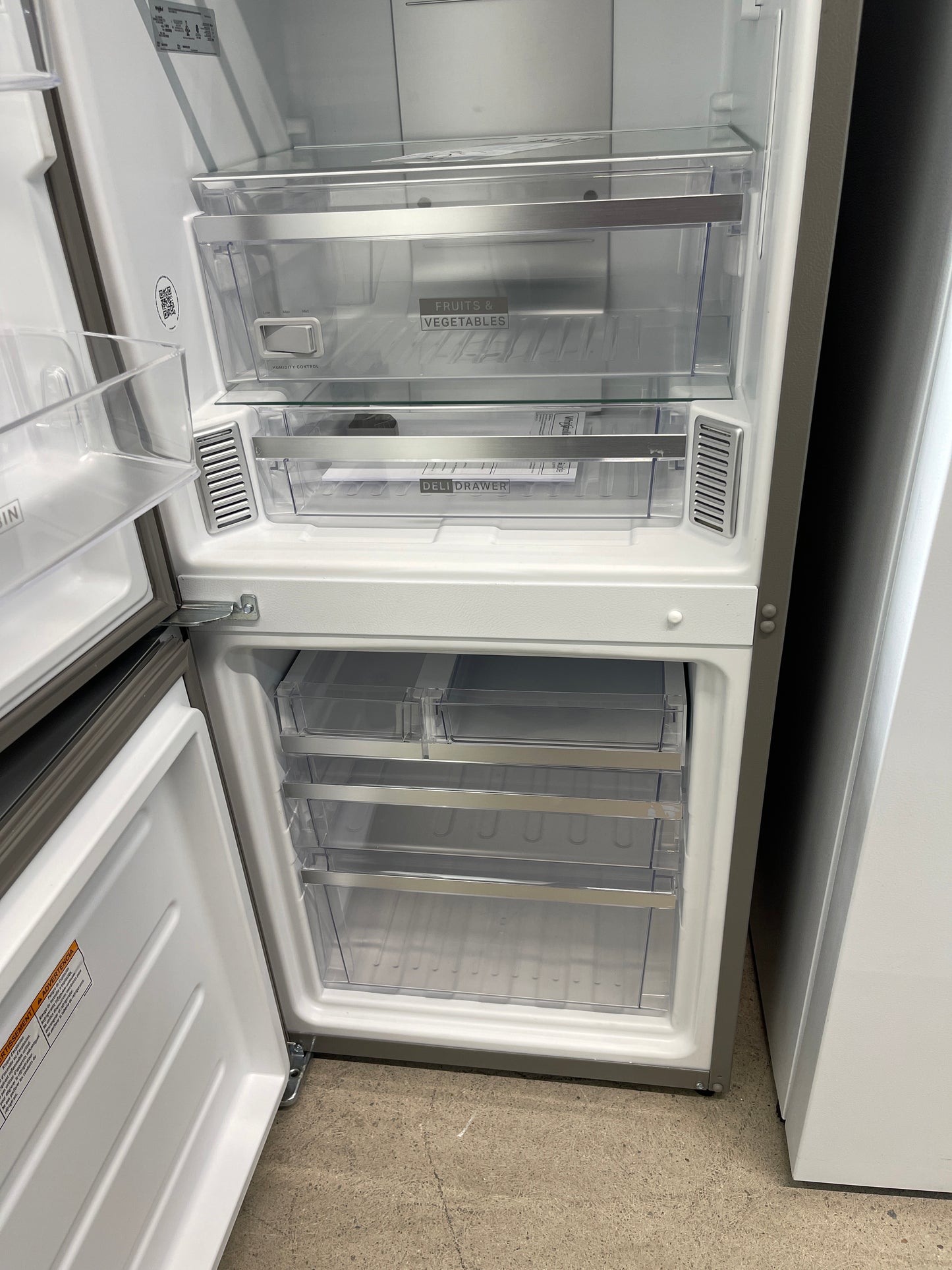 Whirlpool WRB533CZJZ Bottom Freezer Refrigerator, 24 inch Width, ENERGY STAR Certified, Counter Depth, 12.7 cu. ft. Capacity, Stainless Steel colour
