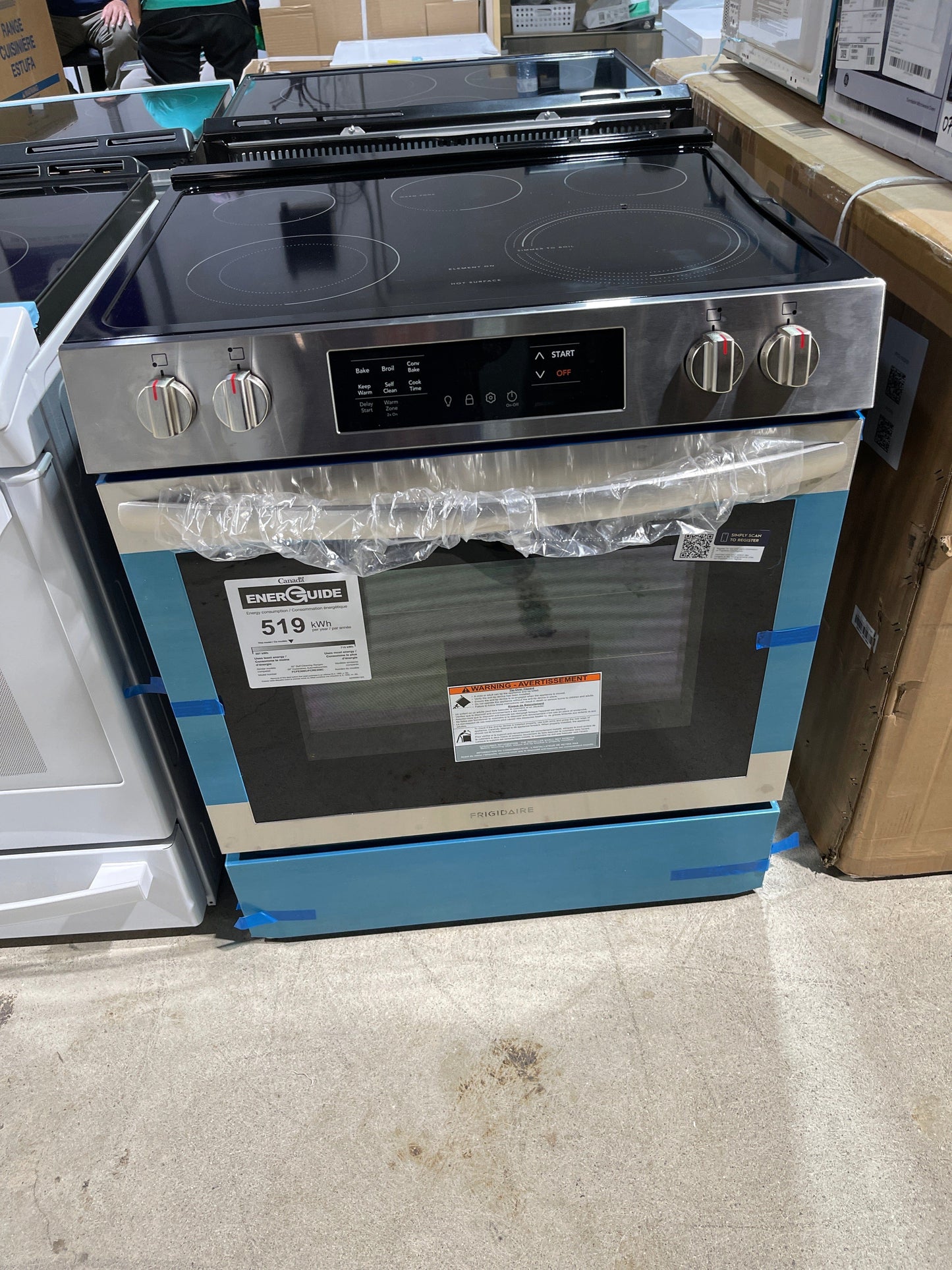 Frigidaire FCFE308CAS Range, 30" Width, Electric Range, Convection, 5 Burners, 5.3 cu. ft. Capacity, Storage Drawer, Stainless Steel