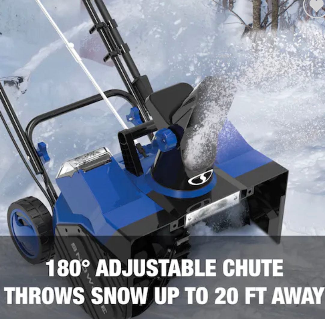 Snow Joe 24V-X2-SB18 48-Volt* IONMAX Cordless Snow Blower Kit | 18-Inch | W/ 2 x 4.0-Ah Batteries and Charger -- Refurbished ( Exchange or Repair Warranty Only)