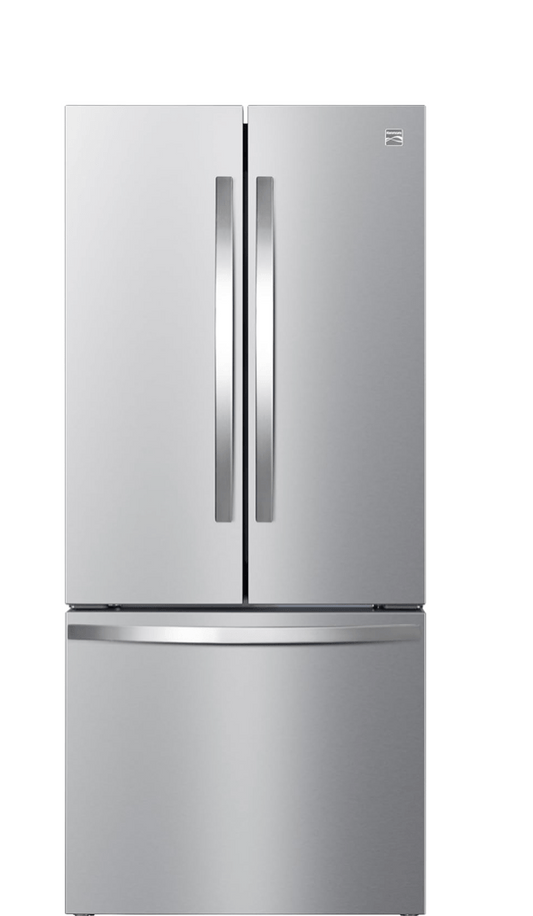 Kenmore 46-75525 29.88 Inch Counter-Depth French Door Refrigerator/Freezer with Fingerprint-Resistant Stainless Steel, Ice Maker, Quiet and Energy Efficient Inverter Compressor, 17.5 cu. ft, 30 inch wide