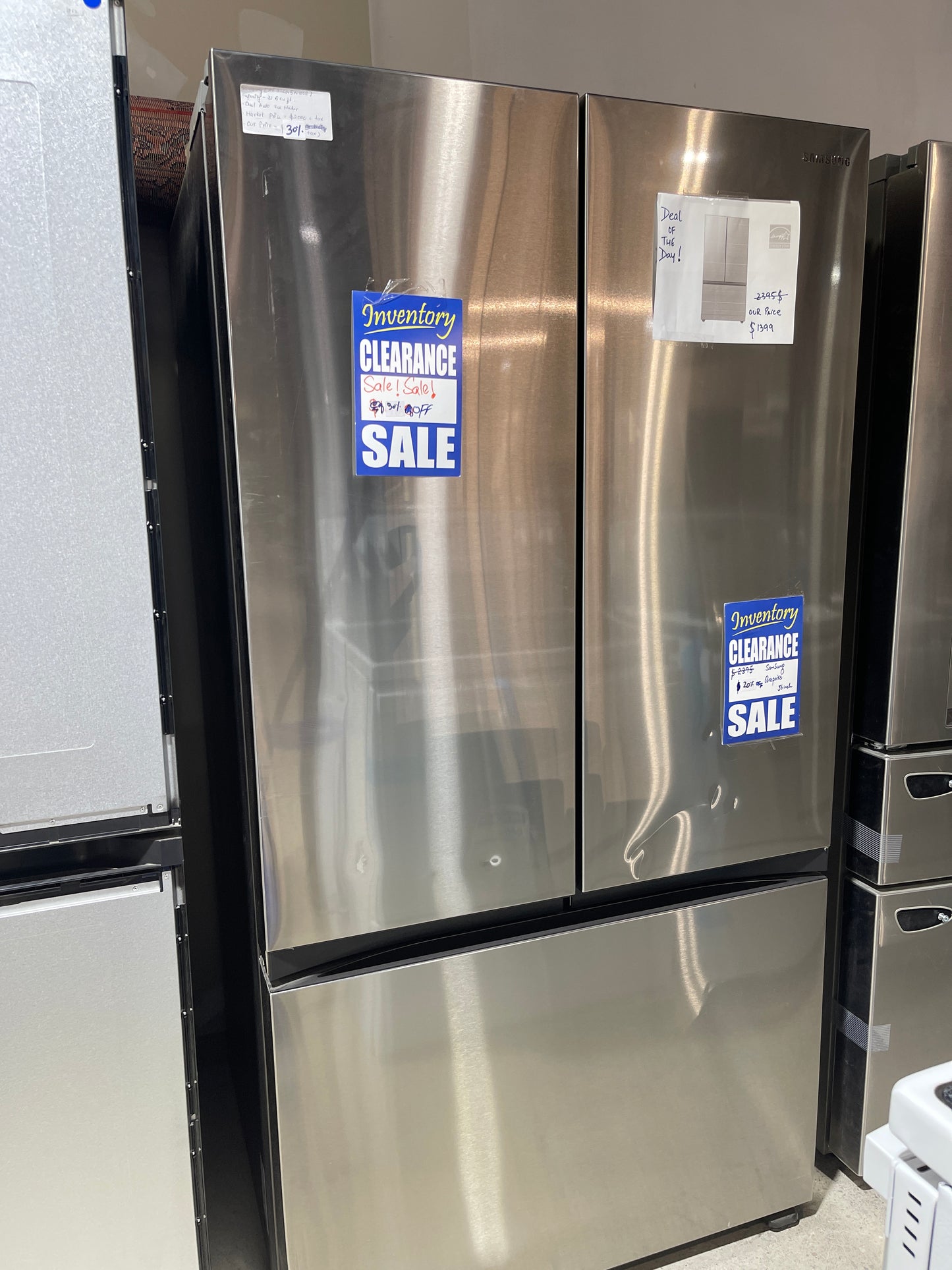 Samsung 36 in. 31.5 cu. ft. Stainless Steel 3 Door French Door Refrigerator with Dual Auto Ice Maker RF32CG5N10SRAA