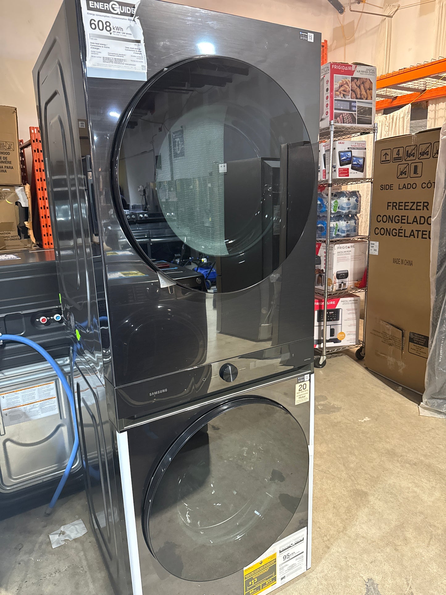 Samsung WH46DBH100EV Laundry Center All-in-One Washer Dryer Combo , ENERGY STAR Certified, 12.9 cu. ft. Capacity, 5.3 cu. ft. Washer Capacity, Steam Clean, 7.6 cu. ft. Dryer Capacity, 1,200 RPM Washer Spin Speed, 23 Wash Cycles, , Electric, White color