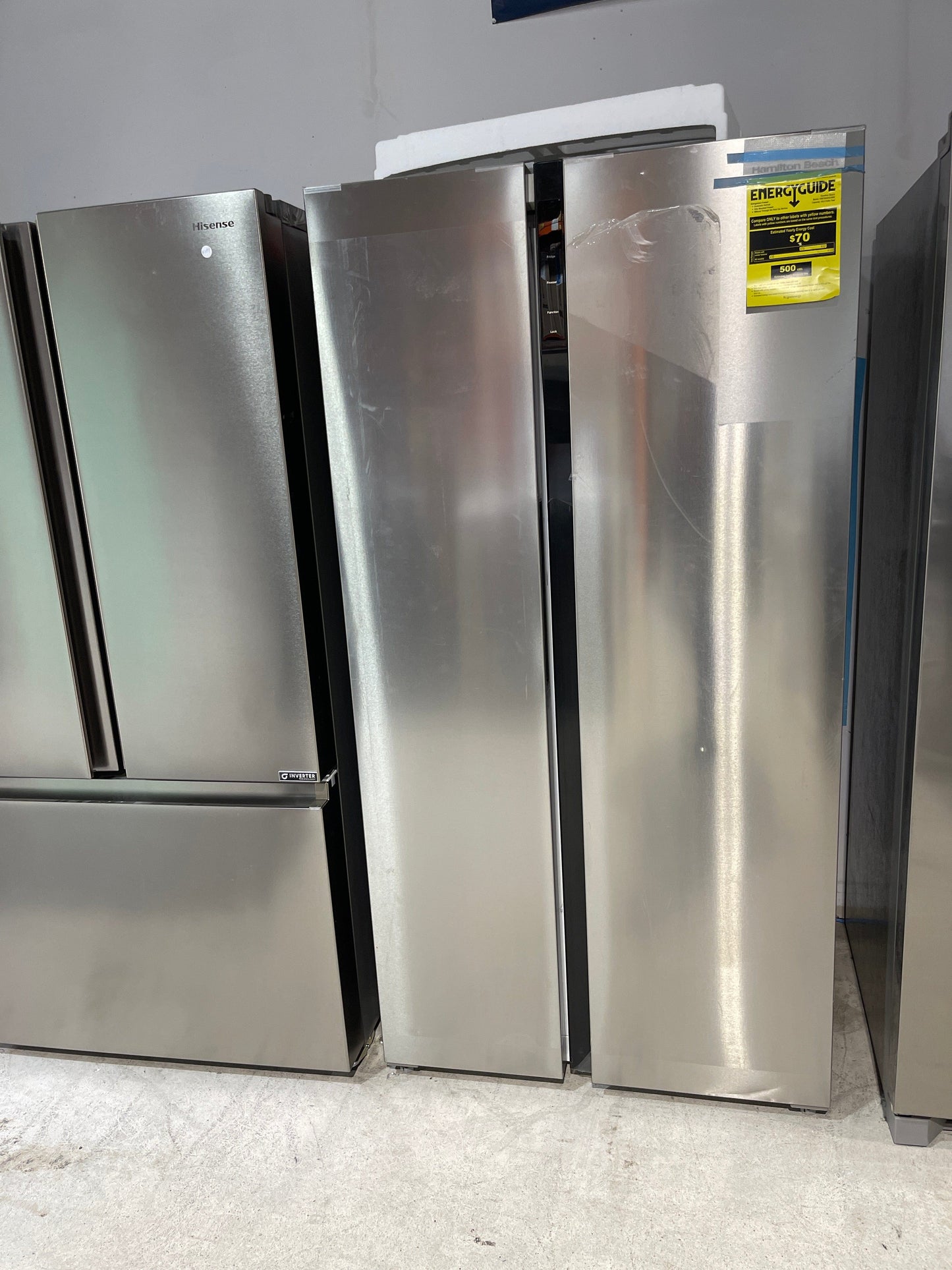 Hamilton Beach HZ4602-HBF2064 Side by Side Counter Depth Refrigerator, 36 inch Width, Counter Depth, 20.6 cu. ft. Capacity, Stainless Steel color