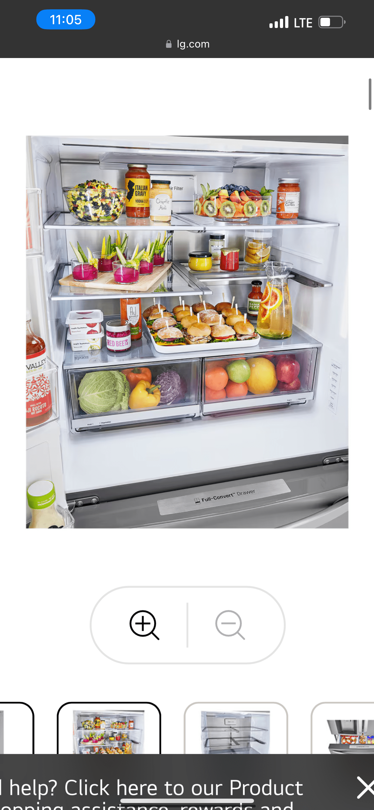 LG 36 in. 30 cu ft. Stainless Steel Print-Proof, Smart French Door Refrigerator with Craft Ice and Full-Convert Drawer LRMXS3006S