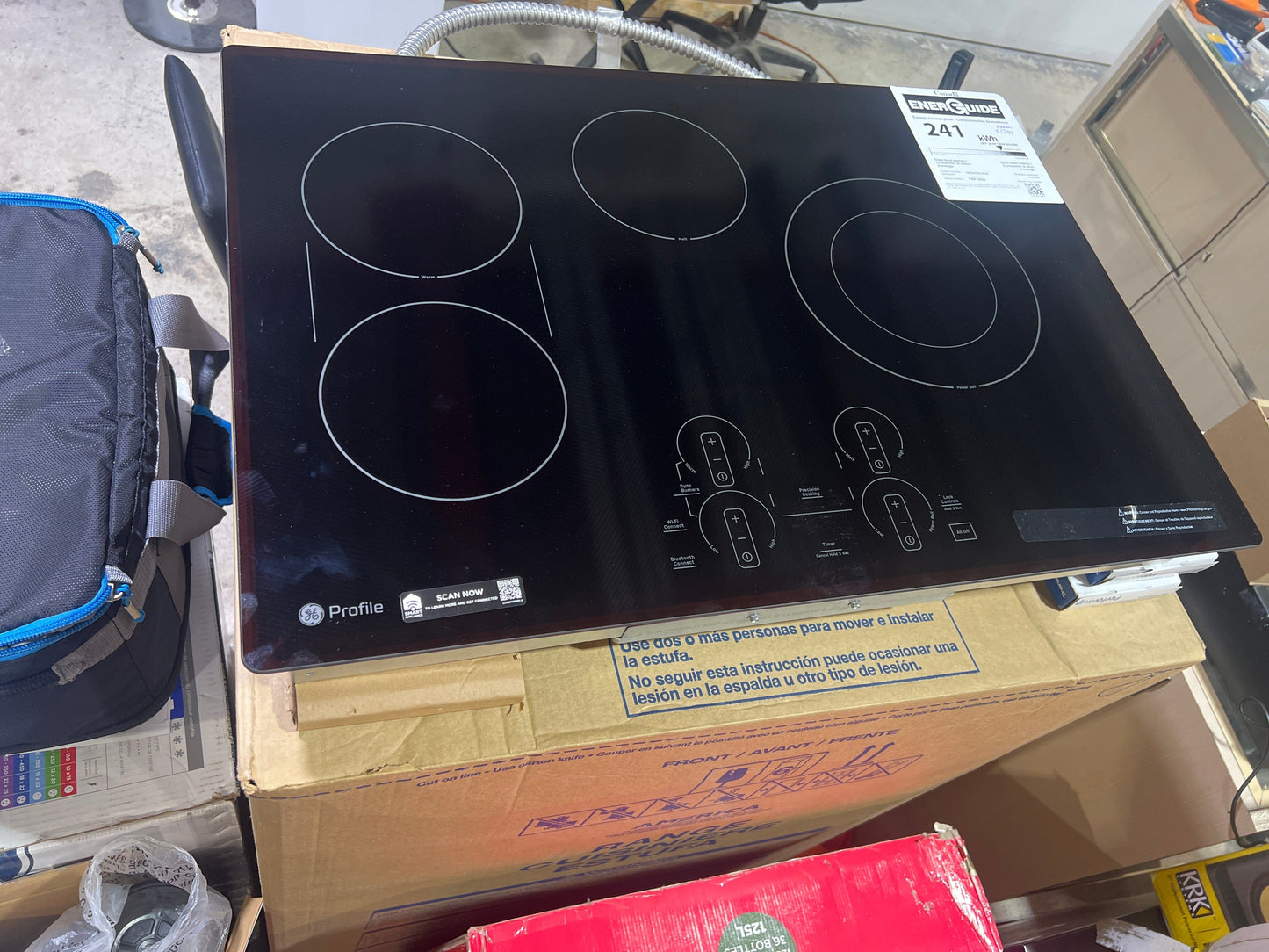 GE Profile PEP7030DTBB Electric Cooktop, 30 inch Exterior Width, 4 Burners, 3,100 Watts Highest Burner Element, Black color