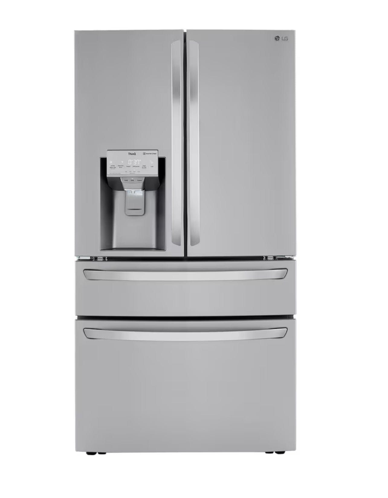 LG 36 in. 30 cu ft. Stainless Steel Print-Proof, Smart French Door Refrigerator with Craft Ice and Full-Convert Drawer LRMXS3006S