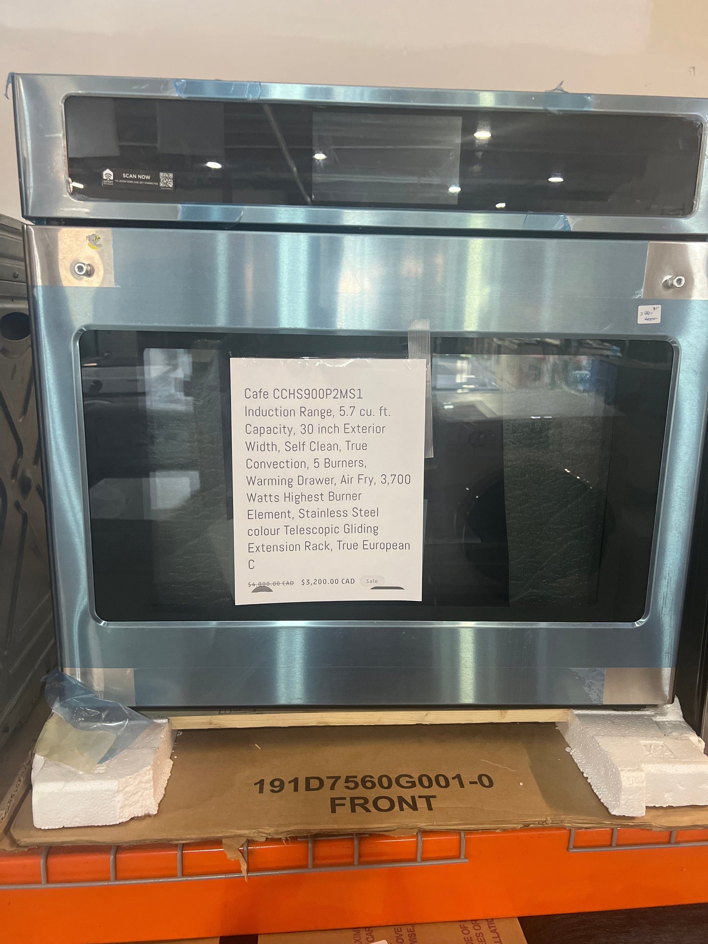 Cafe CTS70DP2NS1 Single Wall Oven, 30", 5.0 cu. ft. Capacity, Temperature Probe, Wifi Enabled, Stainless Steel colour True European Convection;Air Fry