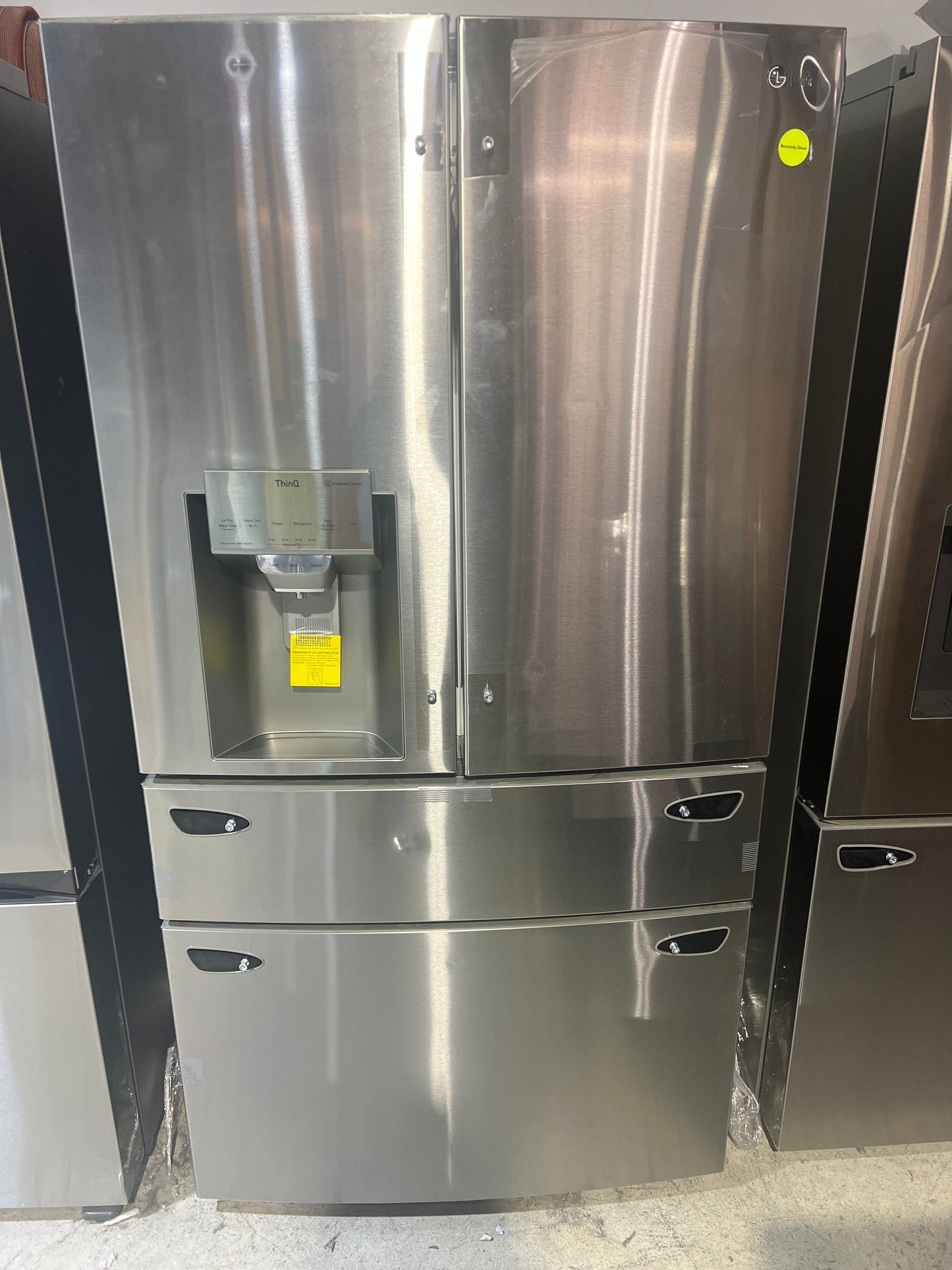 LG 36 in. 30 cu ft. Stainless Steel Print-Proof, Smart French Door Refrigerator with Craft Ice and Full-Convert Drawer LRMXS3006S