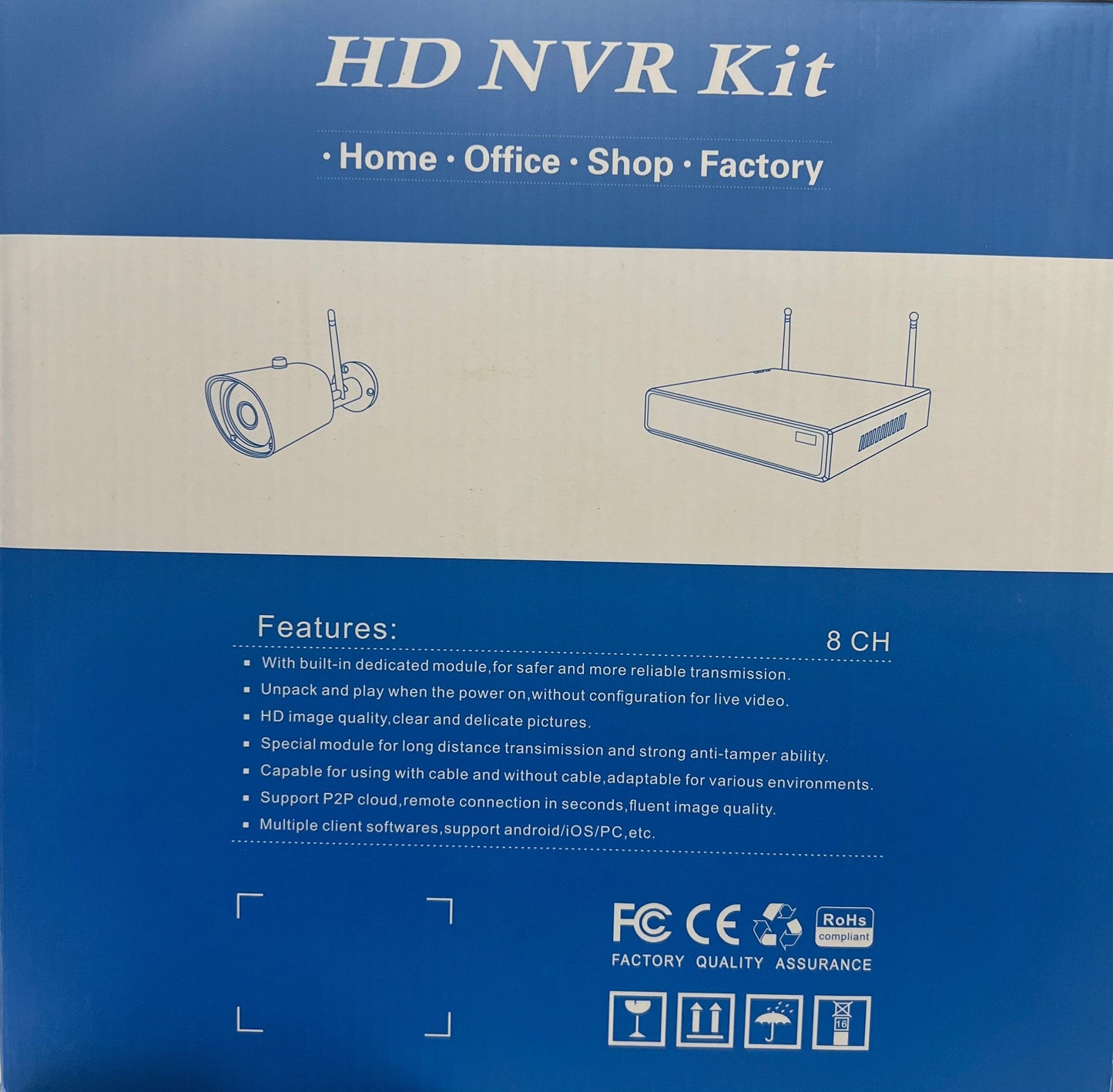 Security Camera - 8 Cameras with Recorder - Support P2P cloud.