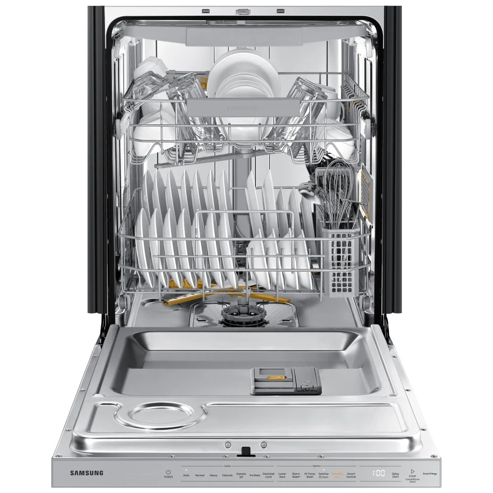 Samsung Bespoke DW80B7070US Dishwasher, 24 inch Exterior Width, 42 dB Decibel Level, Fully Integrated, Stainless Steel (Interior), 7 Wash Cycles, 15 Capacity (Place Settings), Wifi Enabled, Stainless Steel colour, Digital Leak Sensor REFURBISHED