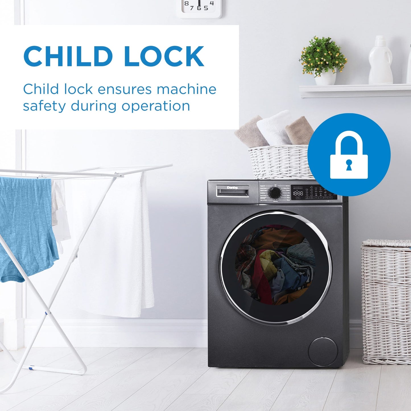 DANBY FRONT LOAD WASHER (DWM022D1DSDB-RF), 24”