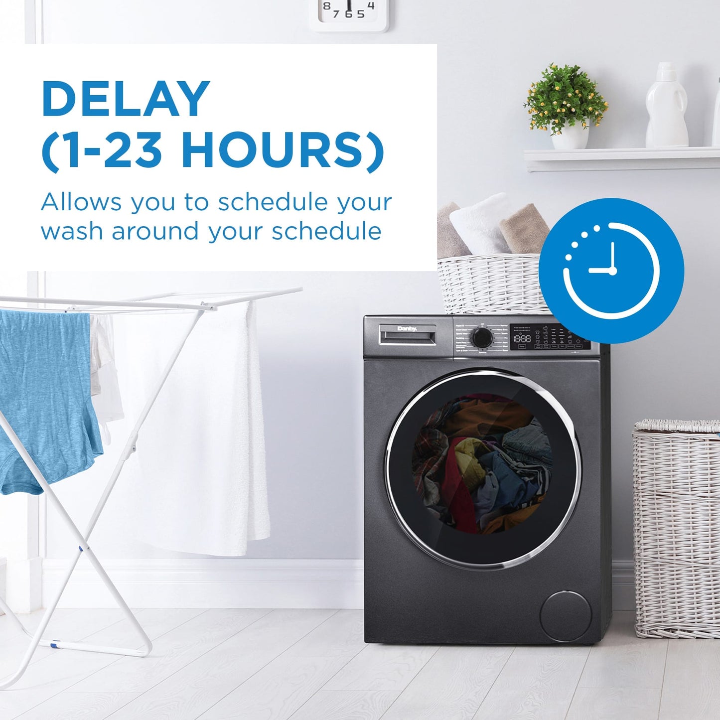 DANBY FRONT LOAD WASHER (DWM022D1DSDB-RF), 24”