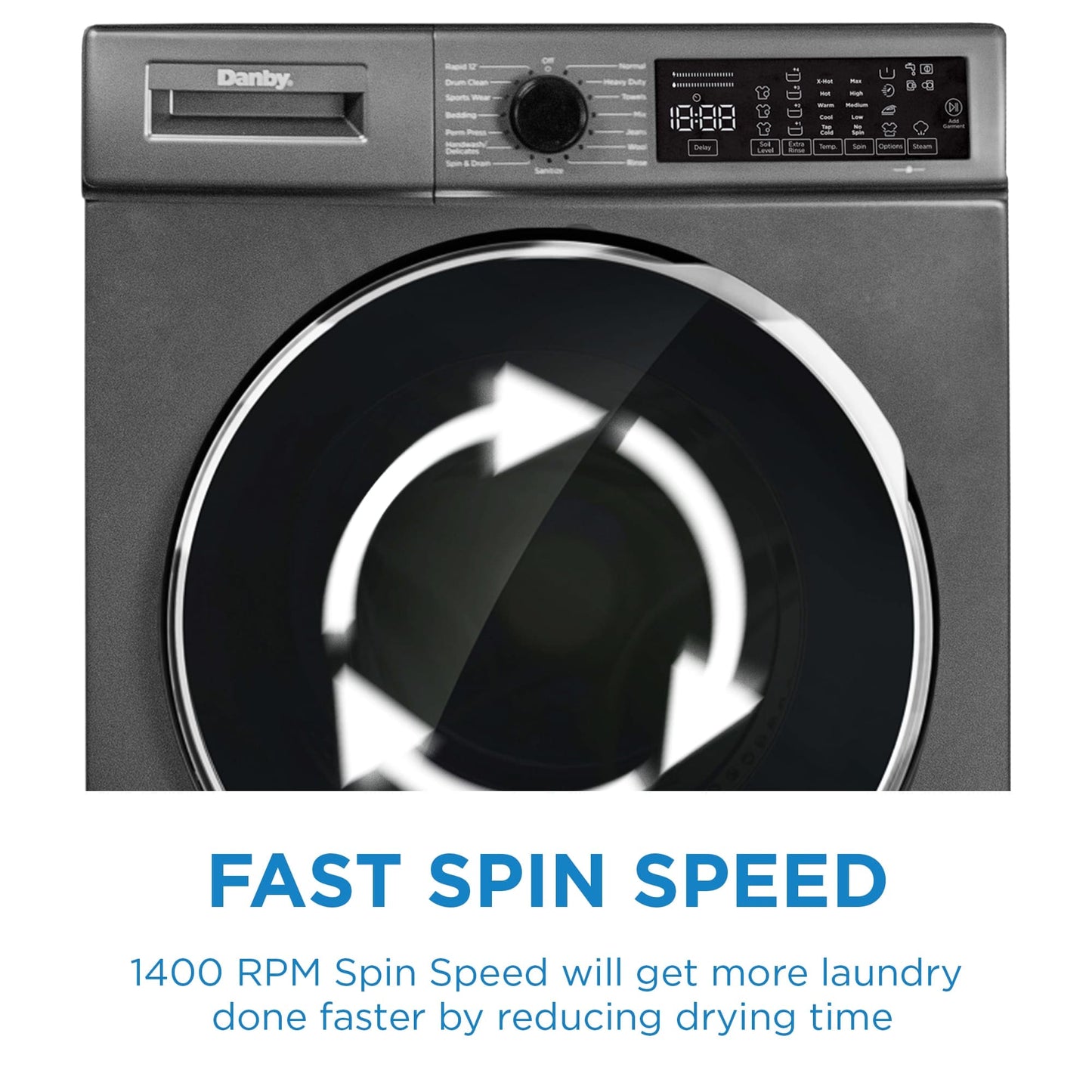 DANBY FRONT LOAD WASHER (DWM022D1DSDB-RF), 24”