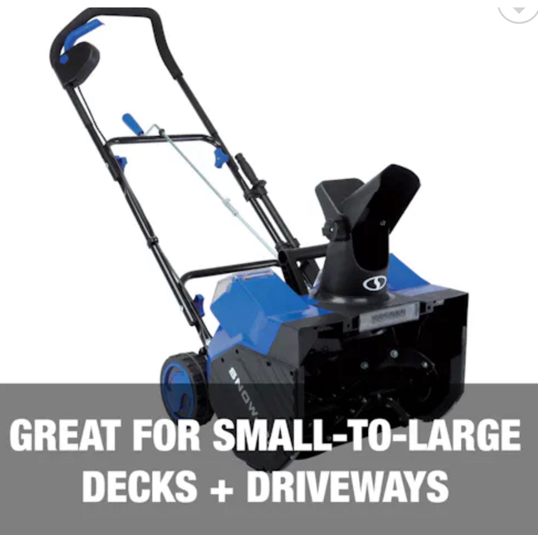 Snow Joe 24V-X2-SB18 48-Volt* IONMAX Cordless Snow Blower Kit | 18-Inch | W/ 2 x 4.0-Ah Batteries and Charger -- Refurbished ( Exchange or Repair Warranty Only)