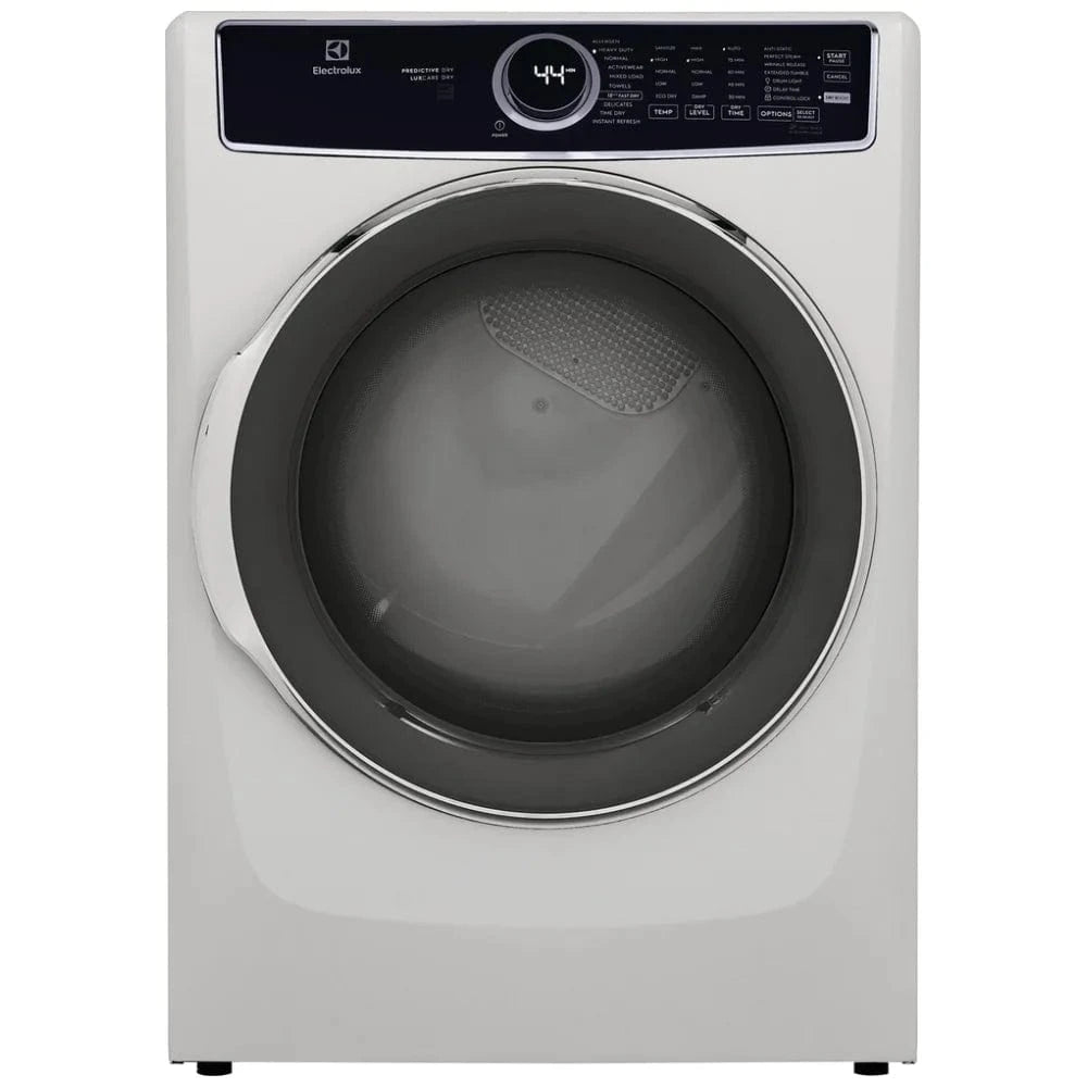 Electrolux ELFE753CAW Electric Dryer, 8 cu. ft. Dryer Capacity, Steam Clean, 5 Temperature Settings, Stackable, Steel Drum, White colour