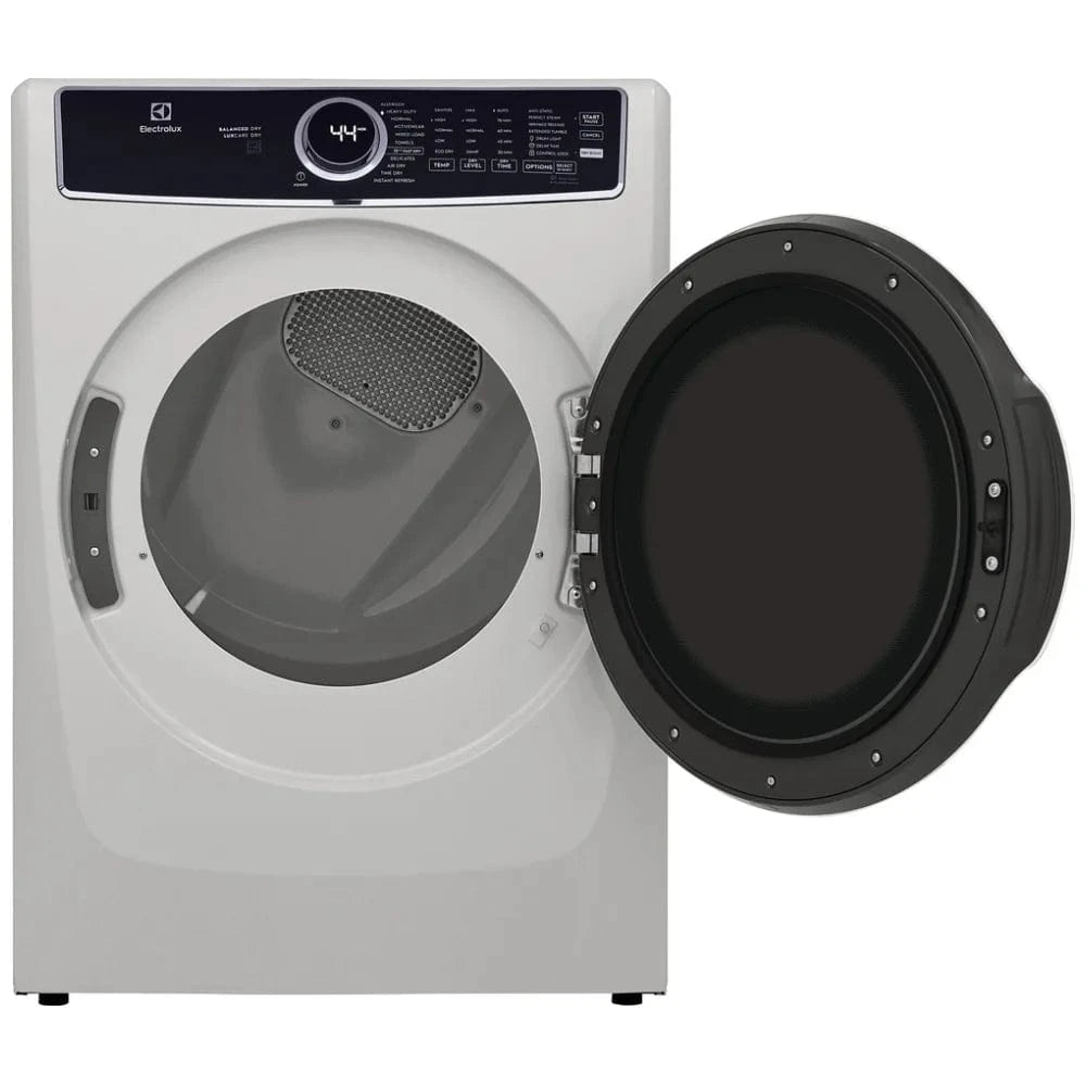 Electrolux ELFE763CBW Electric Dryer, 27 inch Width, Electric, 8.0 cu. ft. Capacity, Steam Clean, 5 Temperature Settings, Stackable, White color