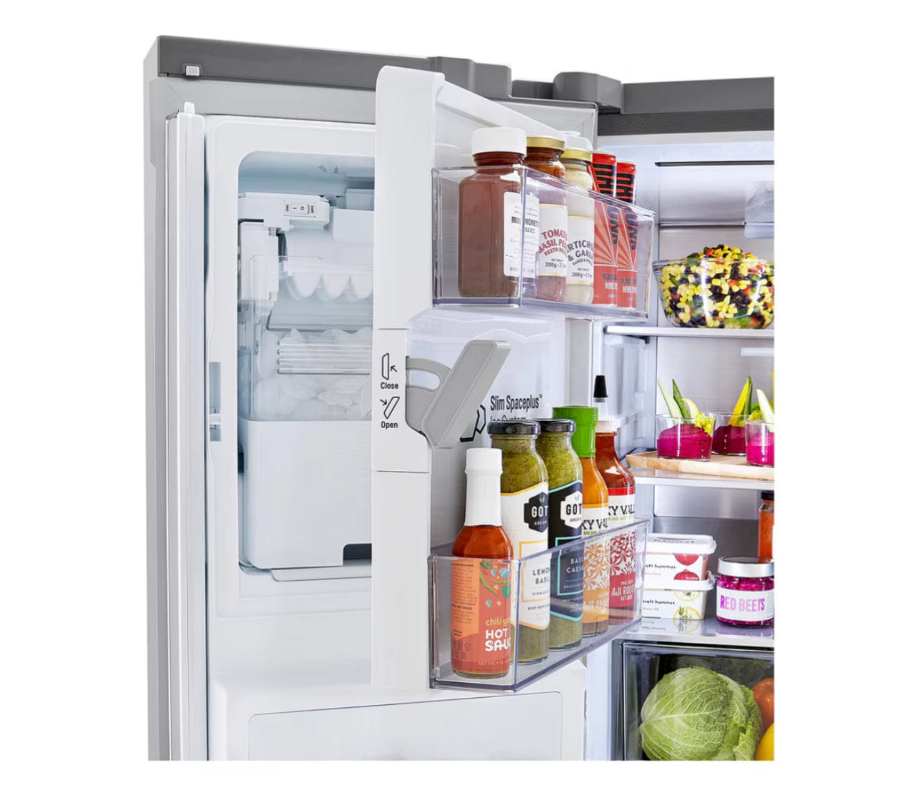 LG 36 in. 30 cu ft. Stainless Steel Print-Proof, Smart French Door Refrigerator with Craft Ice and Full-Convert Drawer LRMXS3006S