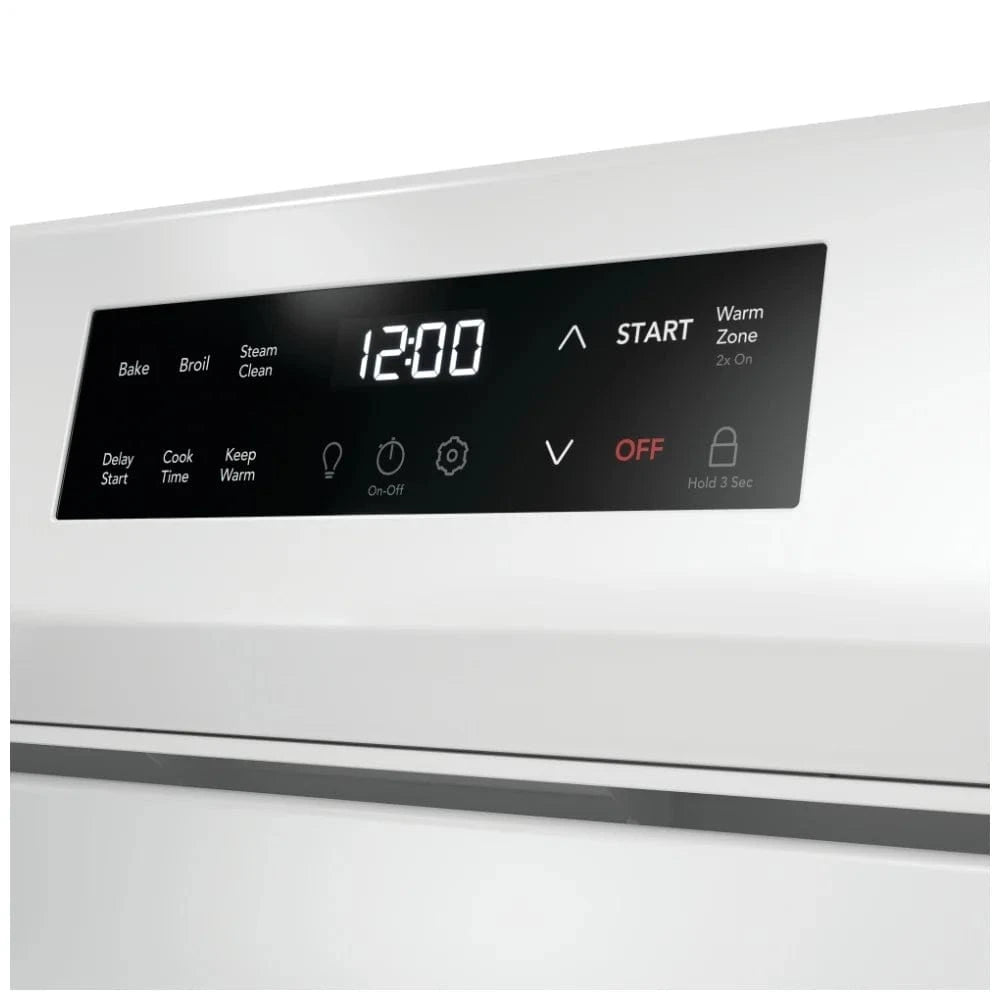 Frigidaire FCRE306CAW Electric Range, 5.3 cu. ft. Capacity, 30 inch Exterior Width, 5 Burners Steam Clean