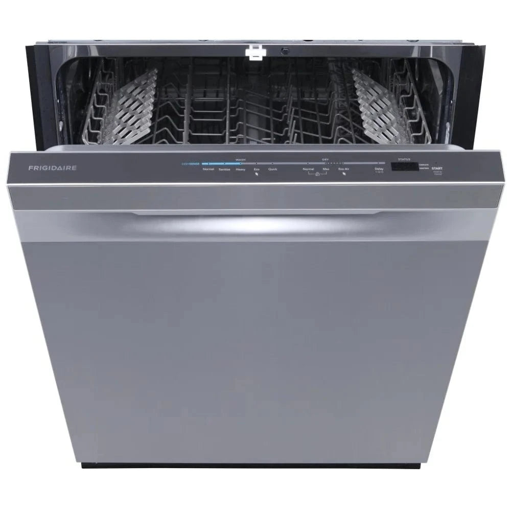 Frigidaire FDHP4336AS Dishwasher, 24 inch Exterior Width, 49 dB Decibel Level, Fully Integrated, Stainless Steel (Interior), 5 Wash Cycles, 12 Capacity (Place Settings), Hard Food Disposal, Stainless Steel color