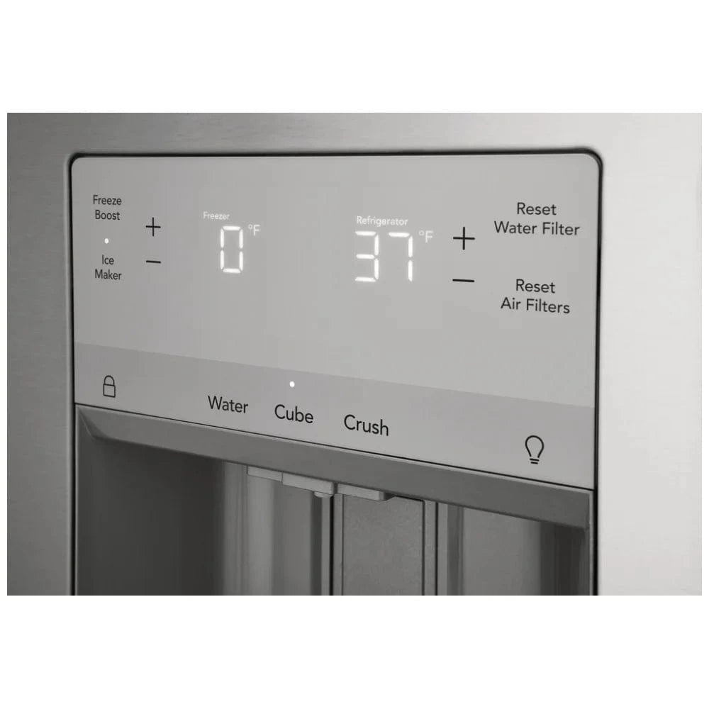 Frigidaire FRFS2823AS French Door Refrigerator, 36 inch Width, ENERGY STAR Certified, 27.8 cu. ft. Capacity, Water Dispenser (Exterior), Ice Dispenser (Thru Door), Stainless Steel color