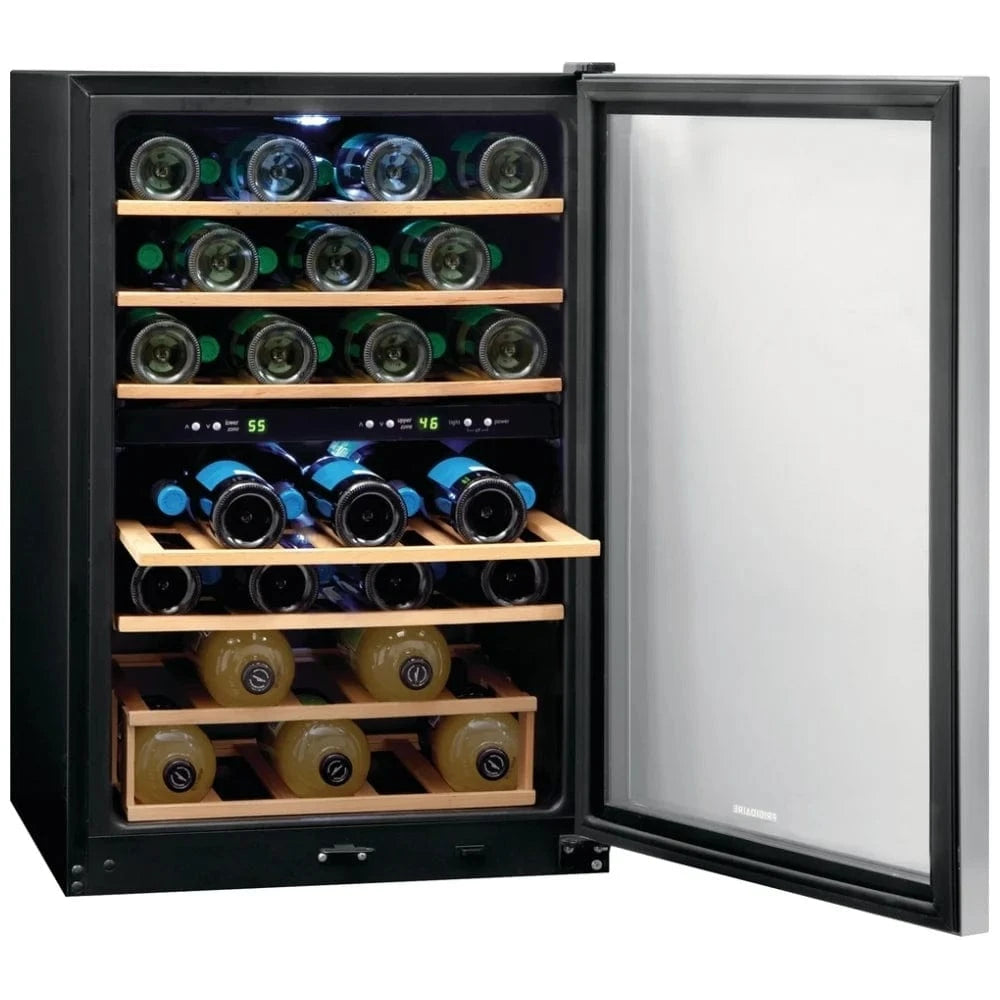 Frigidaire FRWW4543AS Wine Cooler, 21 inch Width, 45 Wine Bottle Capacity, Stainless Steel color Dual Zone