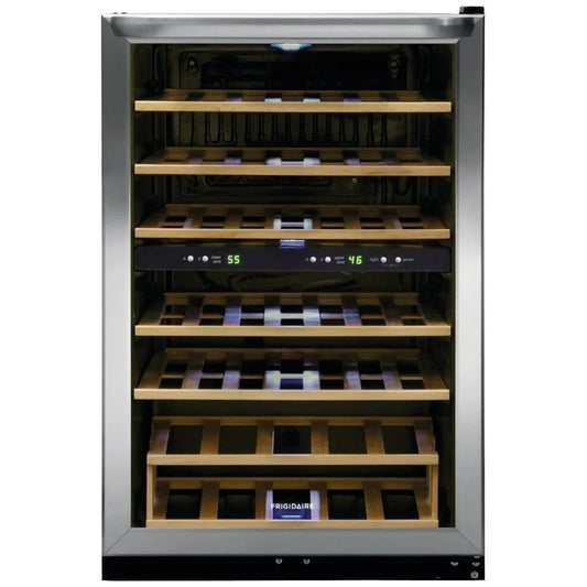 Frigidaire FRWW4543AS Wine Cooler, 21 inch Width, 45 Wine Bottle Capacity, Stainless Steel color Dual Zone