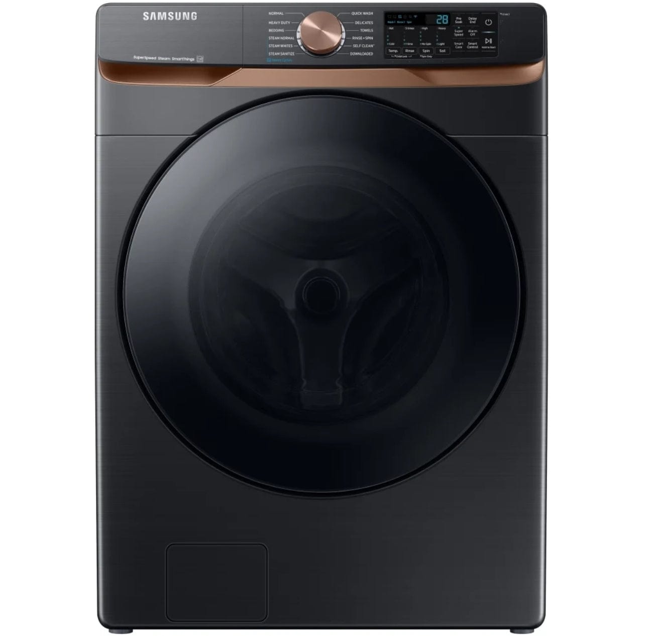 Samsung WF50BG8300AVUS Front Load Washer, 27 inch Width, ENERGY STAR Certified, 5.8 cu. ft. Capacity, Steam Clean, 12 Wash Cycles, 5 Temperature Settings, Stackable, 1200 RPM Washer Spin Speed, Water Heater, Wifi Enabled, Black colour