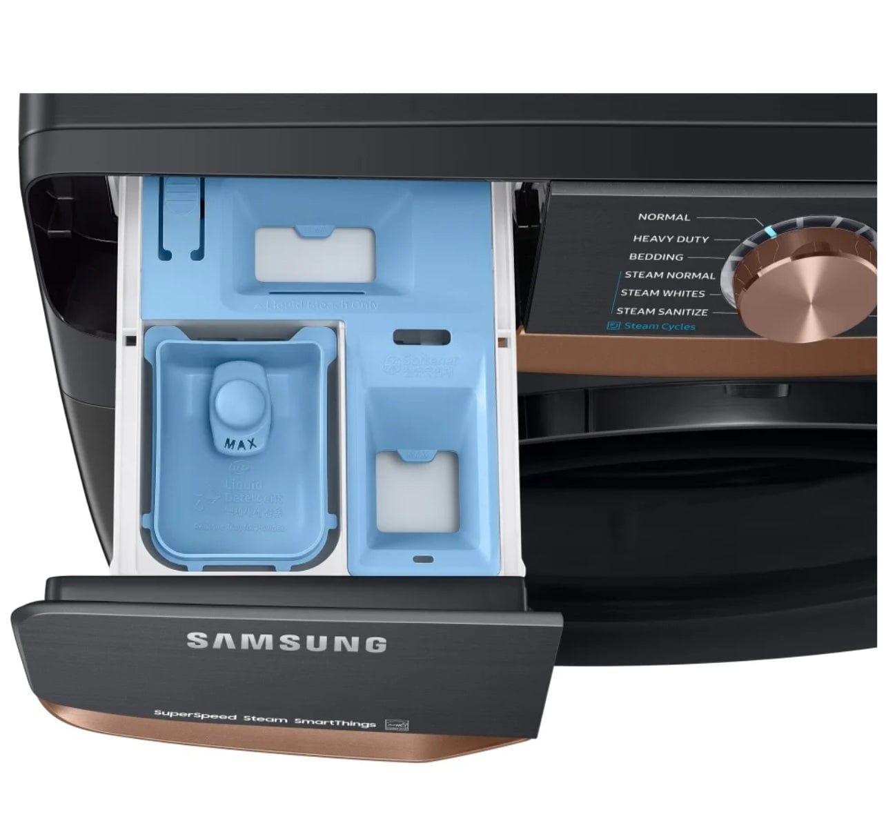 Samsung WF50BG8300AVUS Front Load Washer, 27 inch Width, ENERGY STAR Certified, 5.8 cu. ft. Capacity, Steam Clean, 12 Wash Cycles, 5 Temperature Settings, Stackable, 1200 RPM Washer Spin Speed, Water Heater, Wifi Enabled, Black colour