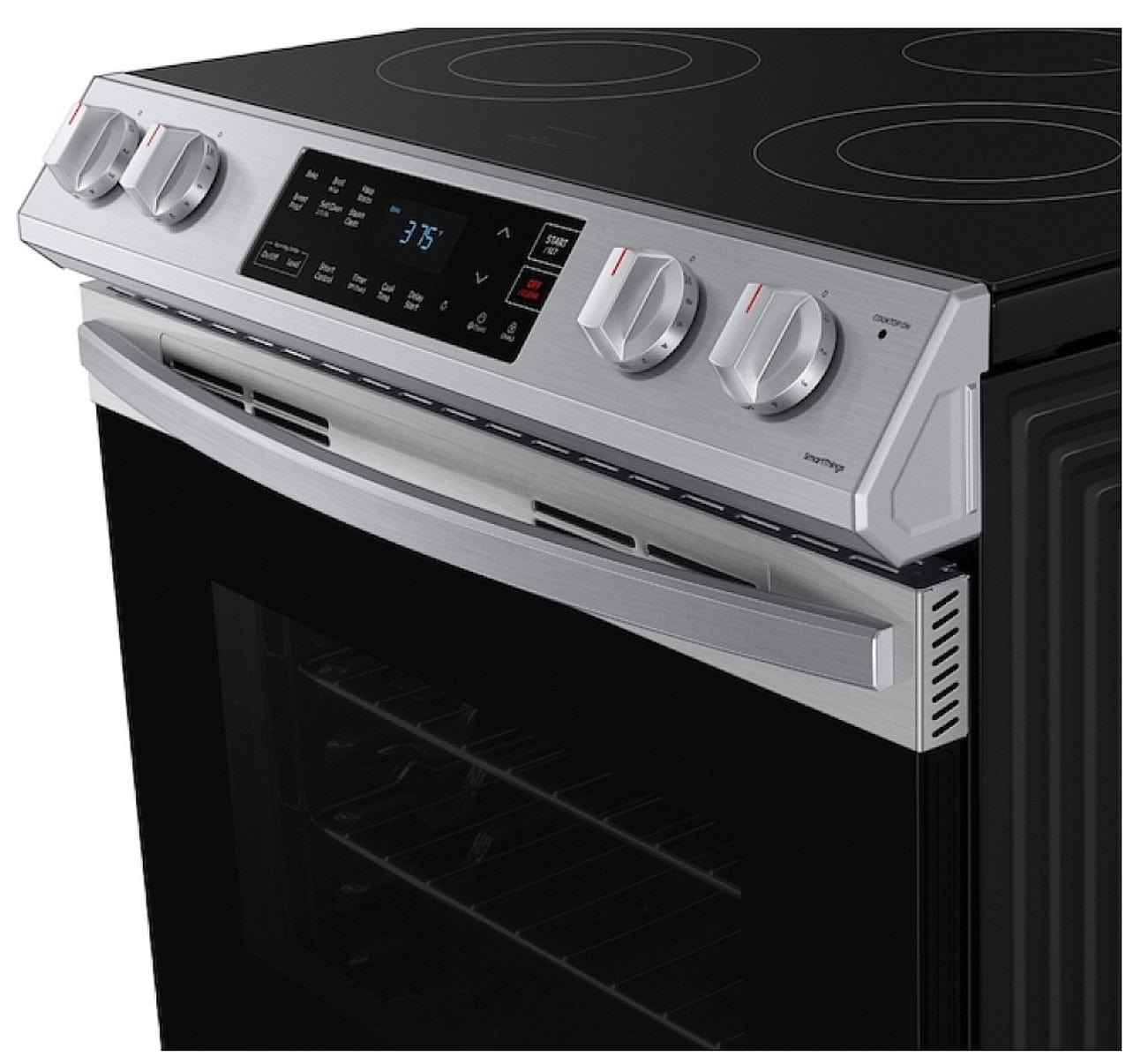 Samsung NE63T8111SS - NE63T8111SS - NE63T8311 /AC Range, 30" Exterior Width, Electric Range, Self Clean, Glass Burners (Electric), 5 Burners, 6.3 cu. ft. Capacity, Storage Drawer, 1 Ovens, Wifi Enabled, 3000W, Front Controls, Stainless Steel colour