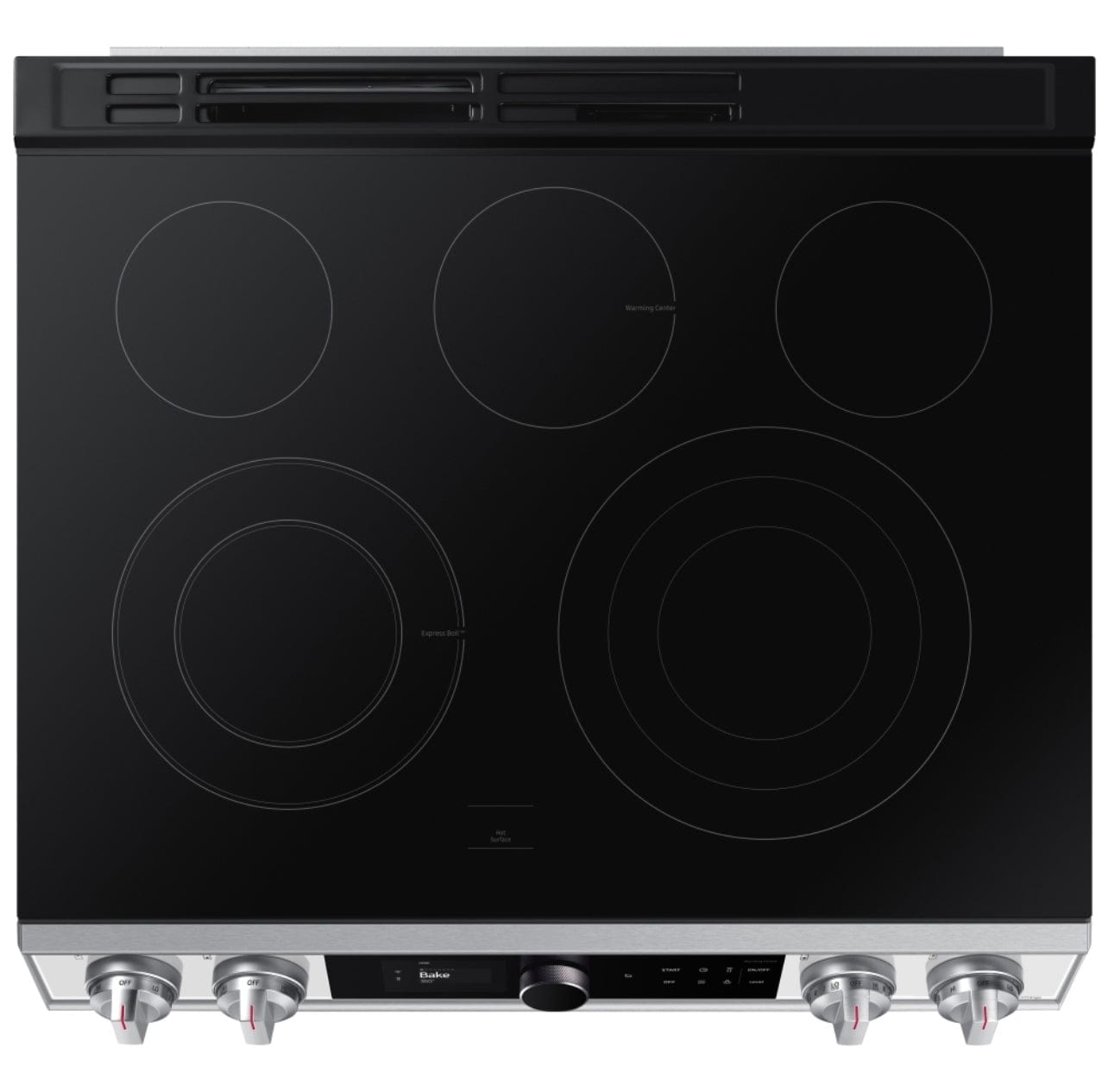 Samsung Bespoke NE63BB871112AC Electric Range, 30 inch Exterior Width, Self Clean, Convection, 5 Burners, 6.3 cu. ft. Capacity, Storage Drawer, Air Fry, 1 Ovens, White Glass colour Smart Dial, Temperature Probe, True European Convection, Illuminated Knobs