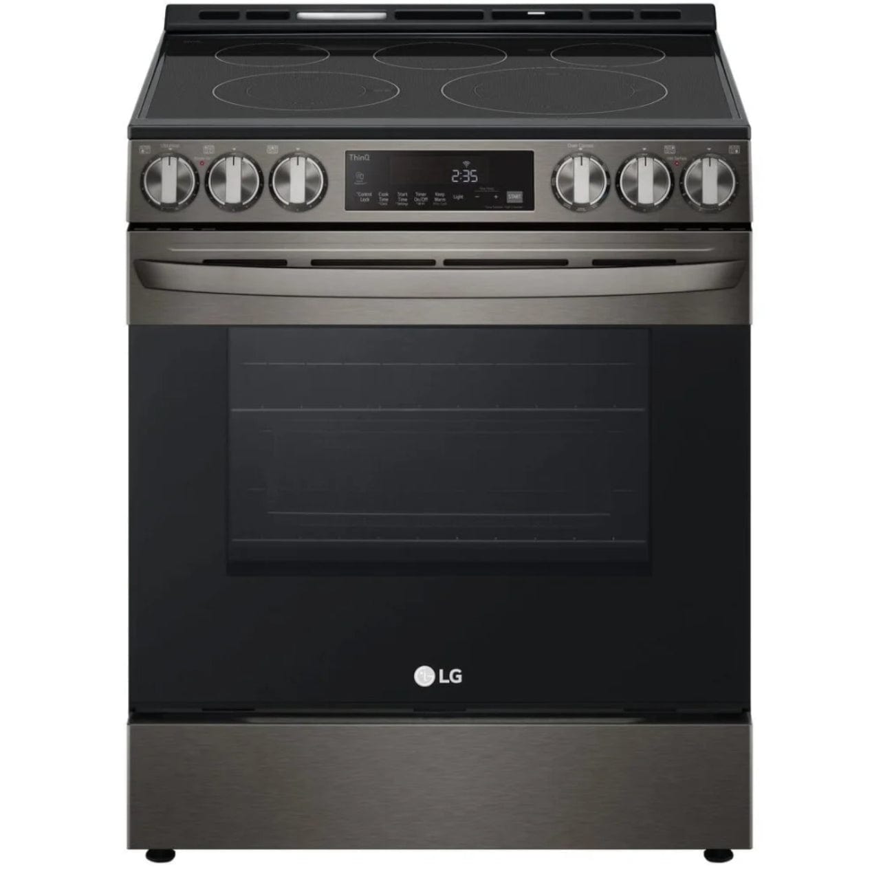 LG LSEL6333D Electric Range, 30 inch Exterior Width, Self Clean, Convection, 5 Burners, 6.3 cu. ft. Capacity, Storage Drawer, Air Fry, 1 Ovens, Black Stainless Steel colour