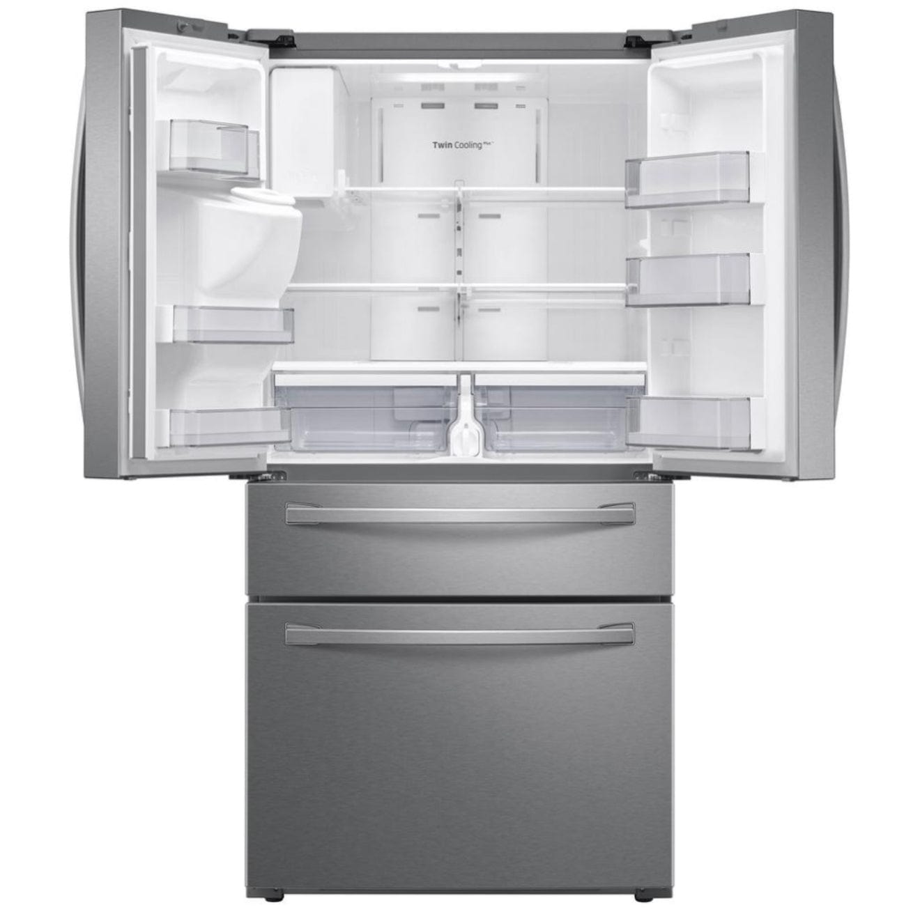 Samsung - 35.8 Inch 22.6 cu. ft French Door Refrigerator in Stainless - RF28R7201SR